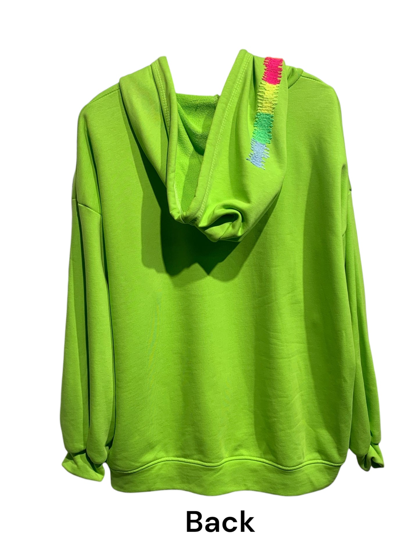 Italian Cotton Fluro Jumper with Embroidery/ Green Smile