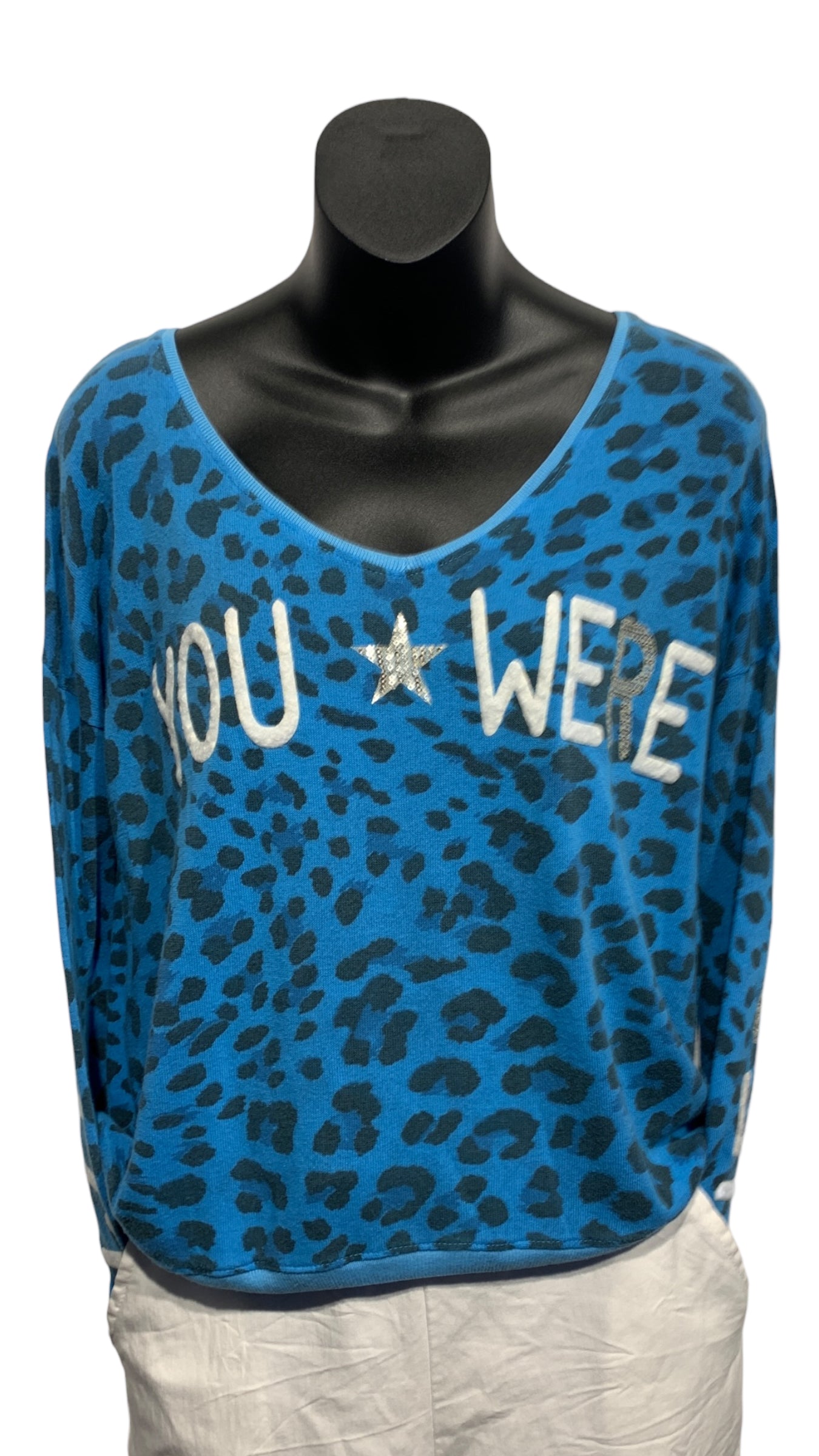 Italian Animal Print Top “Wish you were here”