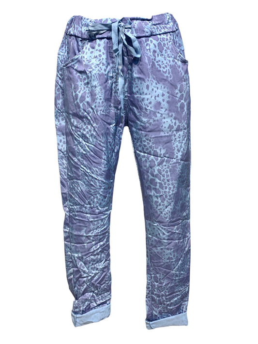 Animal Print Silky Feel Stretch Pants