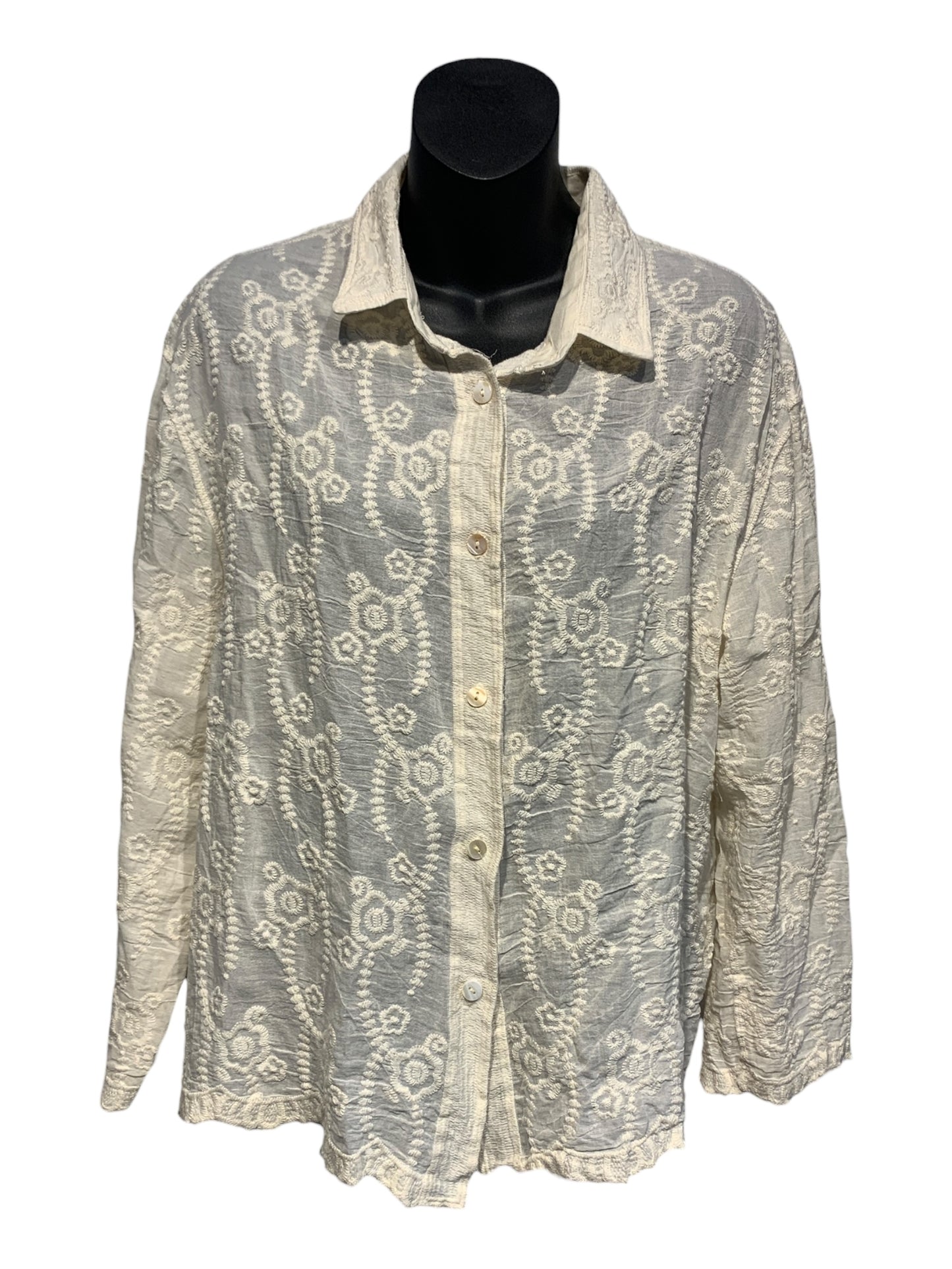 Light Embroidered Button Up Shirt