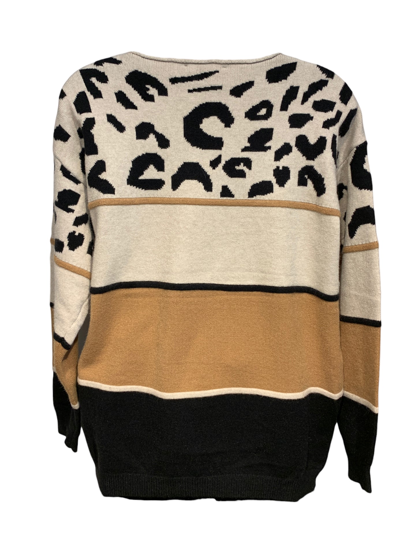 Animal Print Round Neck Knit