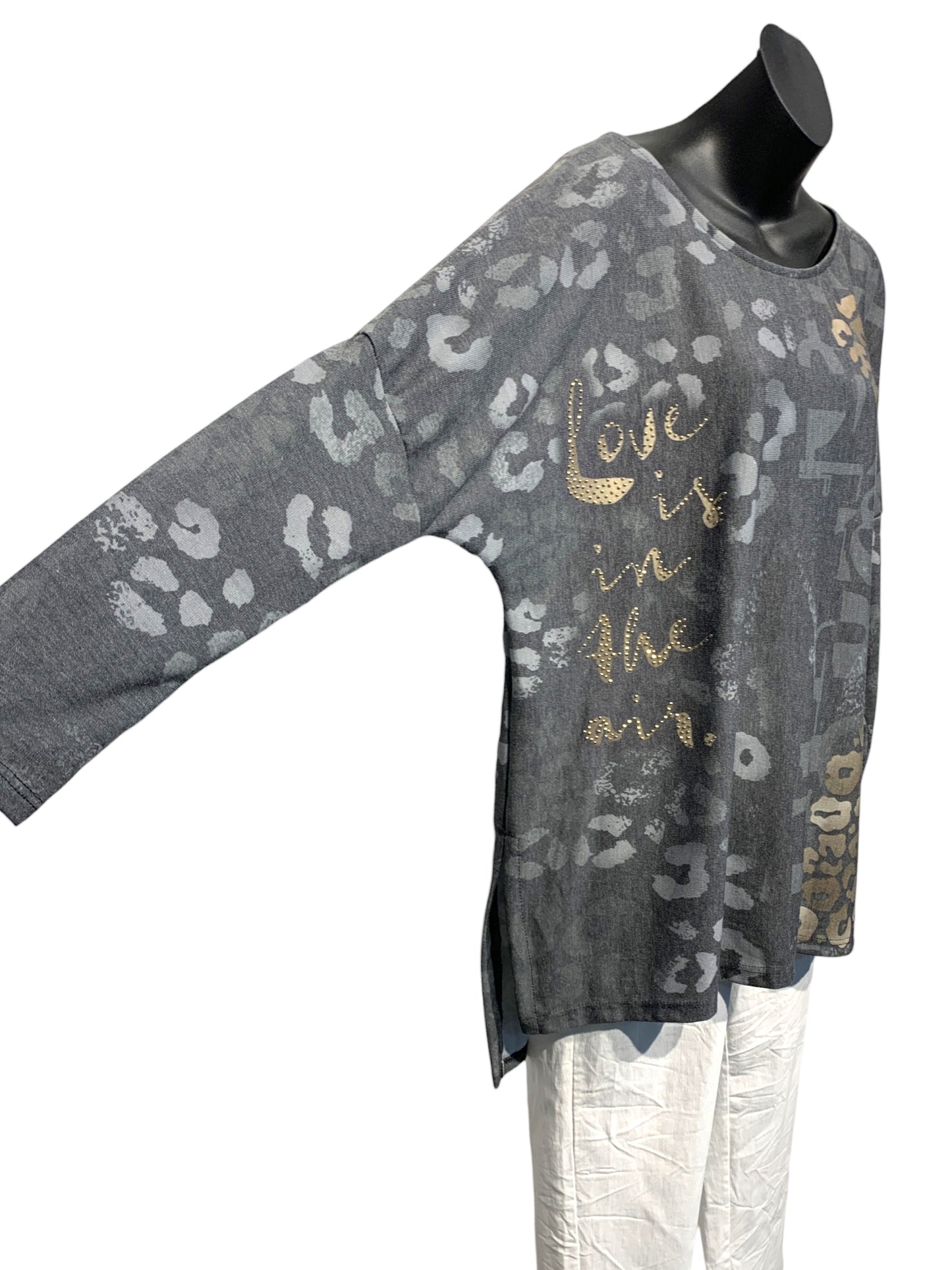 Italian Animal Print Long Sleeve Top “Love is in the air”