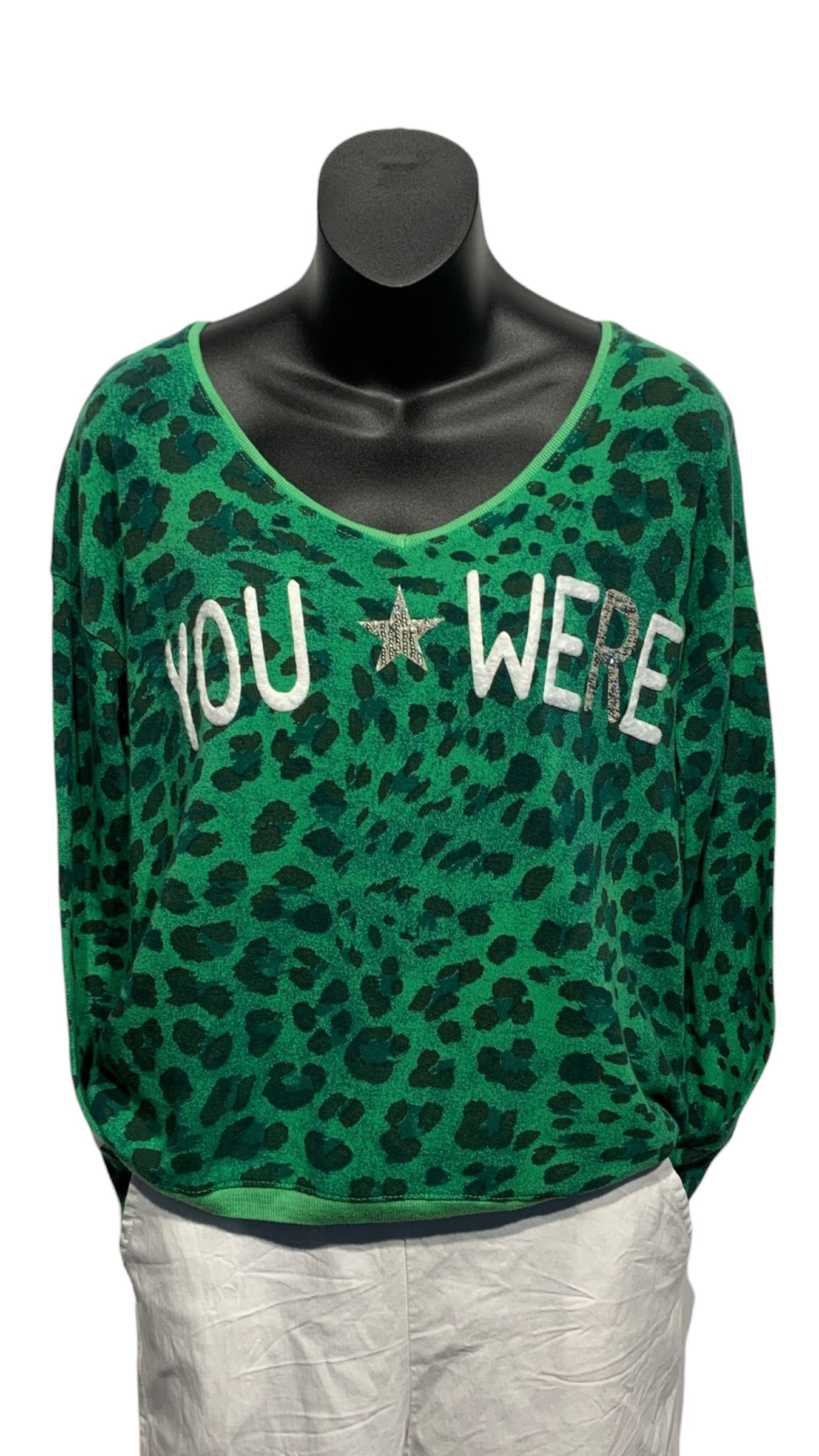 Italian Animal Print Top “Wish you were here”