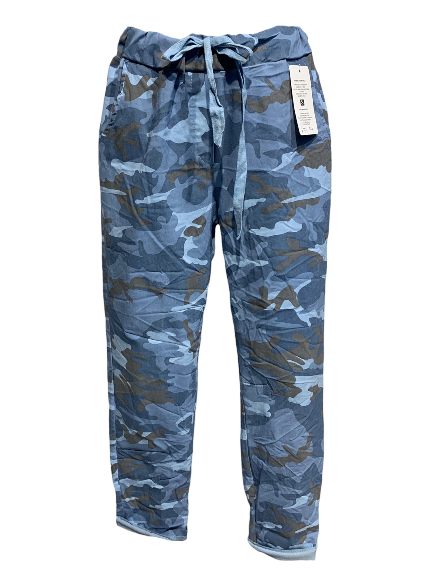 Italian Stretch Camo Pants with Yolk Detailing on the Back