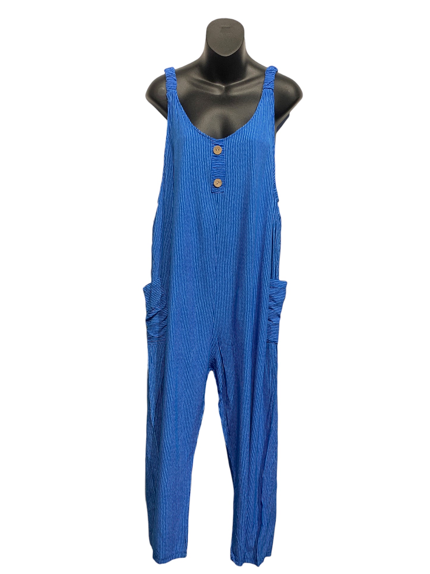 Italian Sleeveless Jumpsuit with Side Pockets