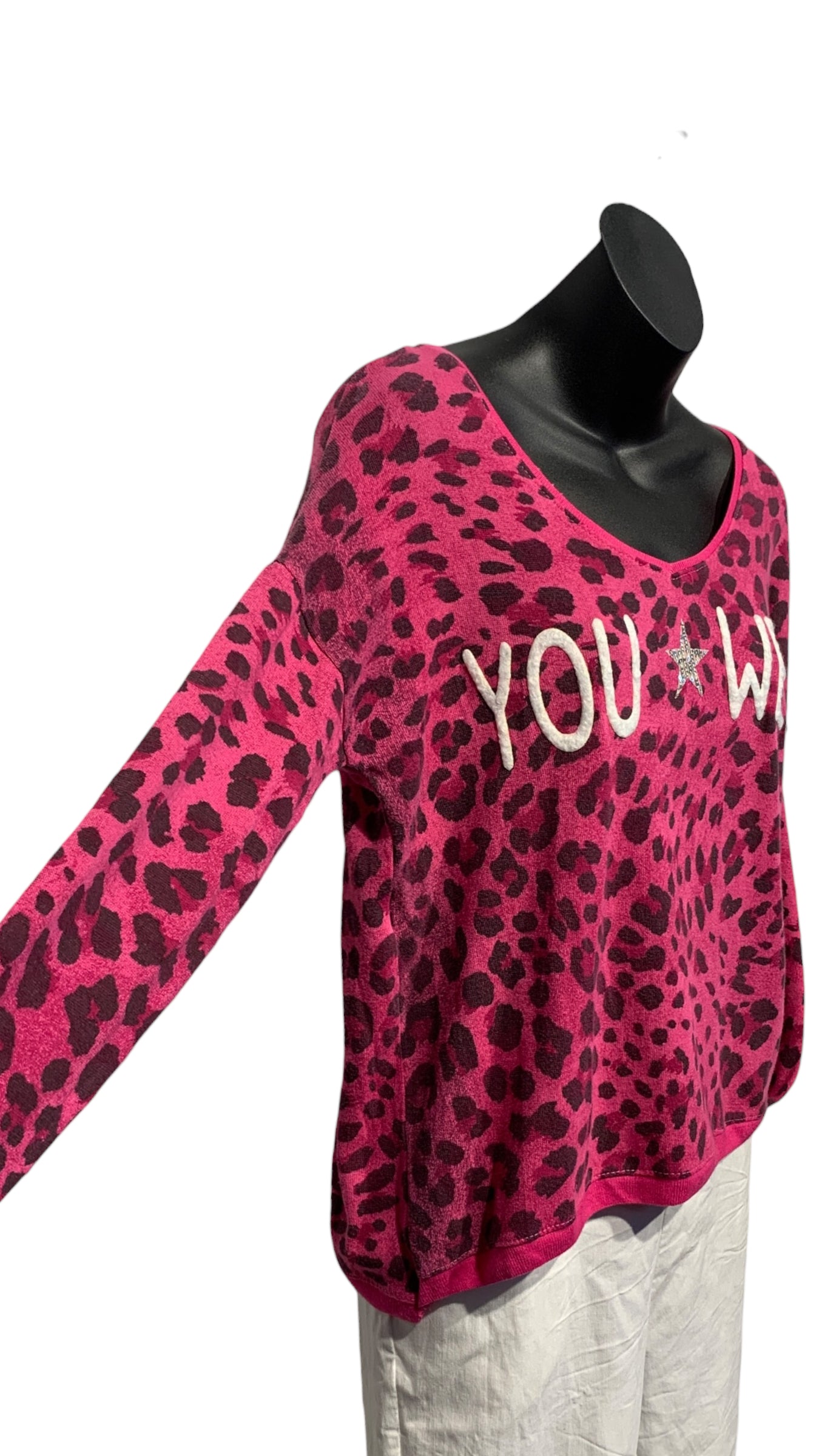 Italian Animal Print Top “Wish you were here”