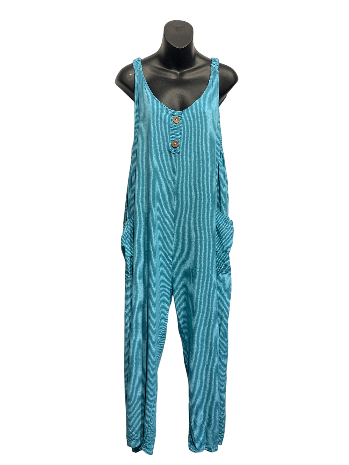 Italian Sleeveless Jumpsuit with Side Pockets