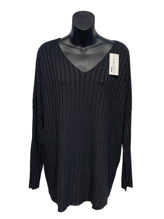 Italian V-Neck Ribbed Light Knit