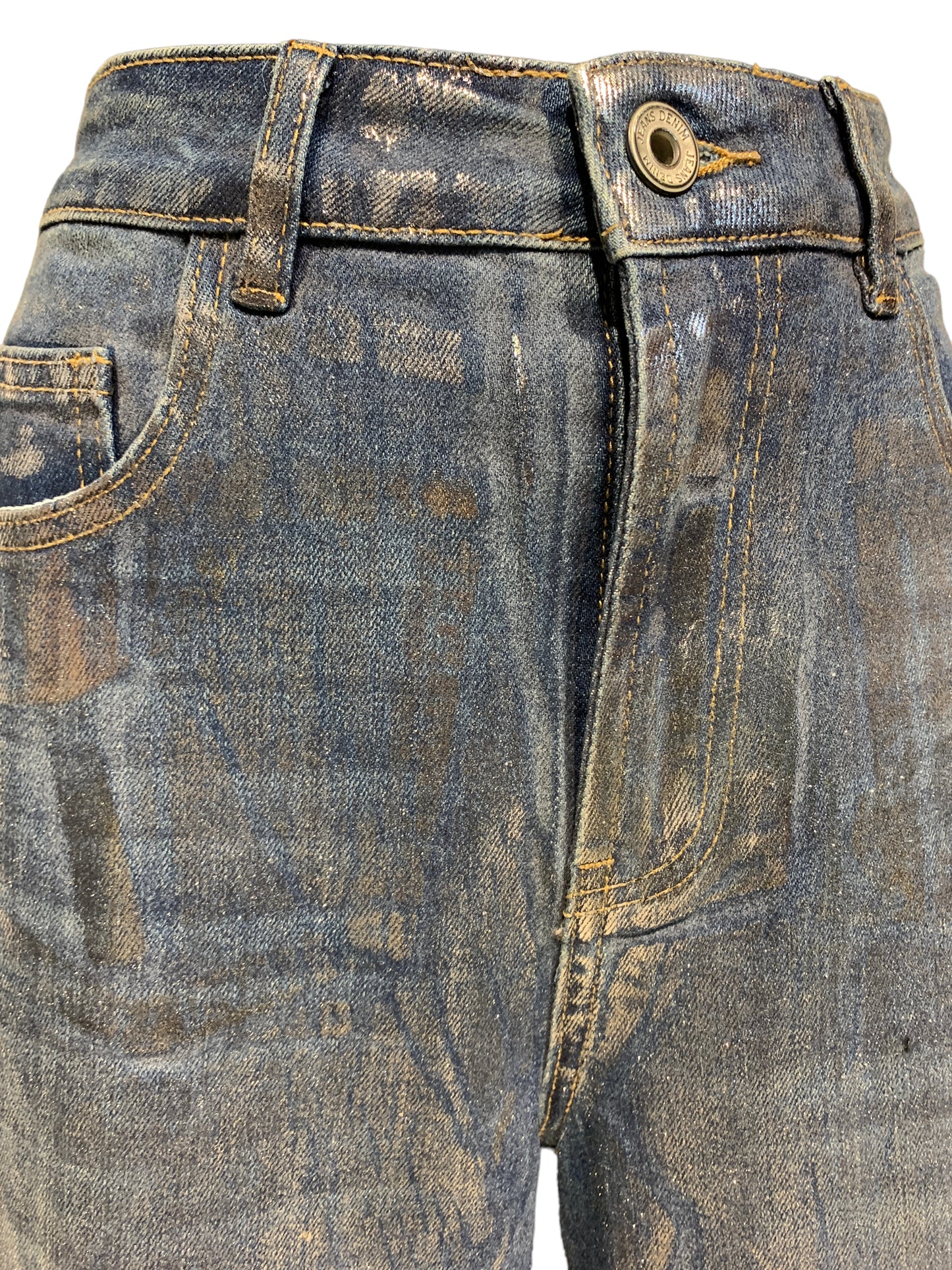 Jeans with Silver Paint Feature