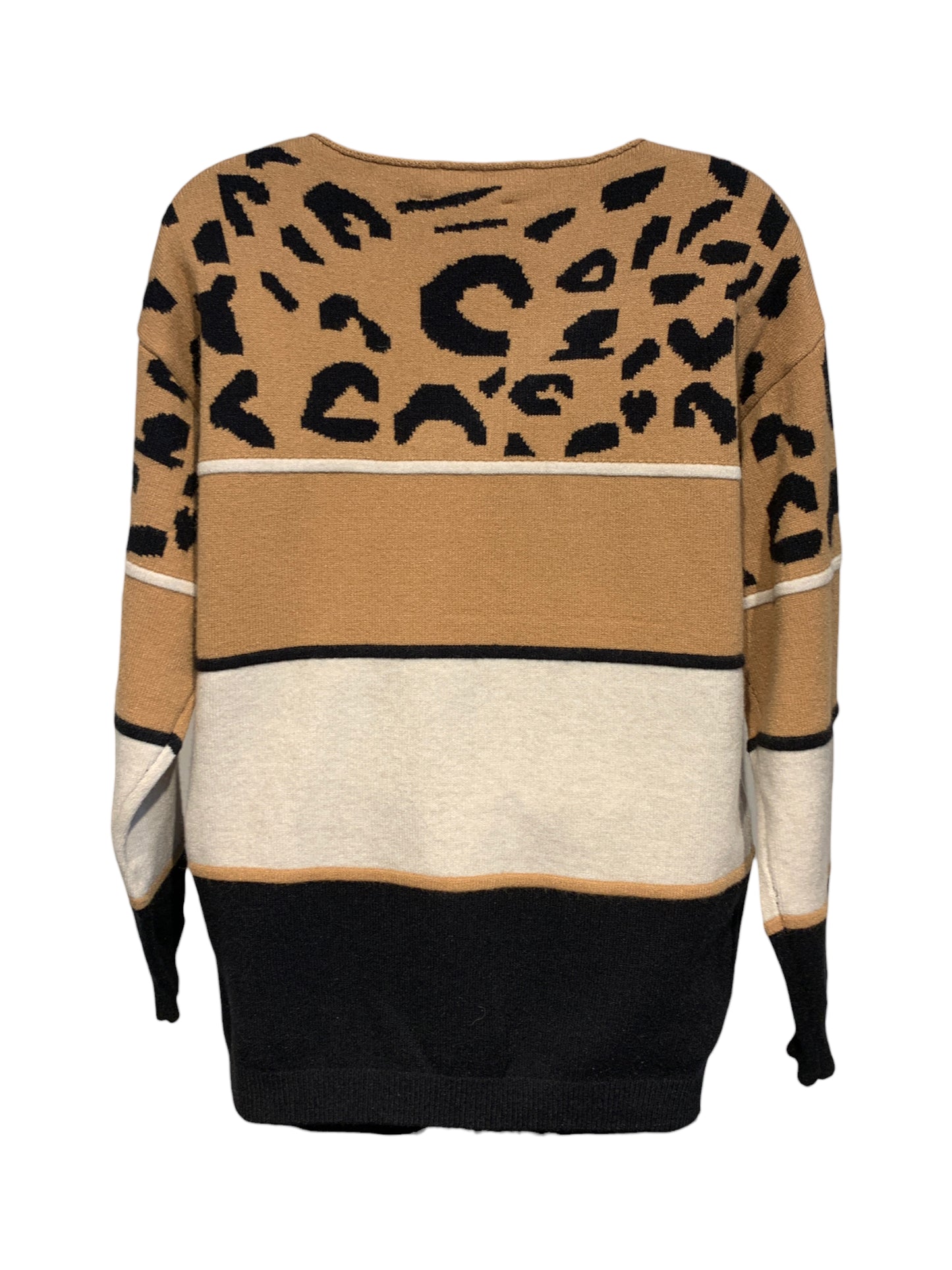 Animal Print Round Neck Knit