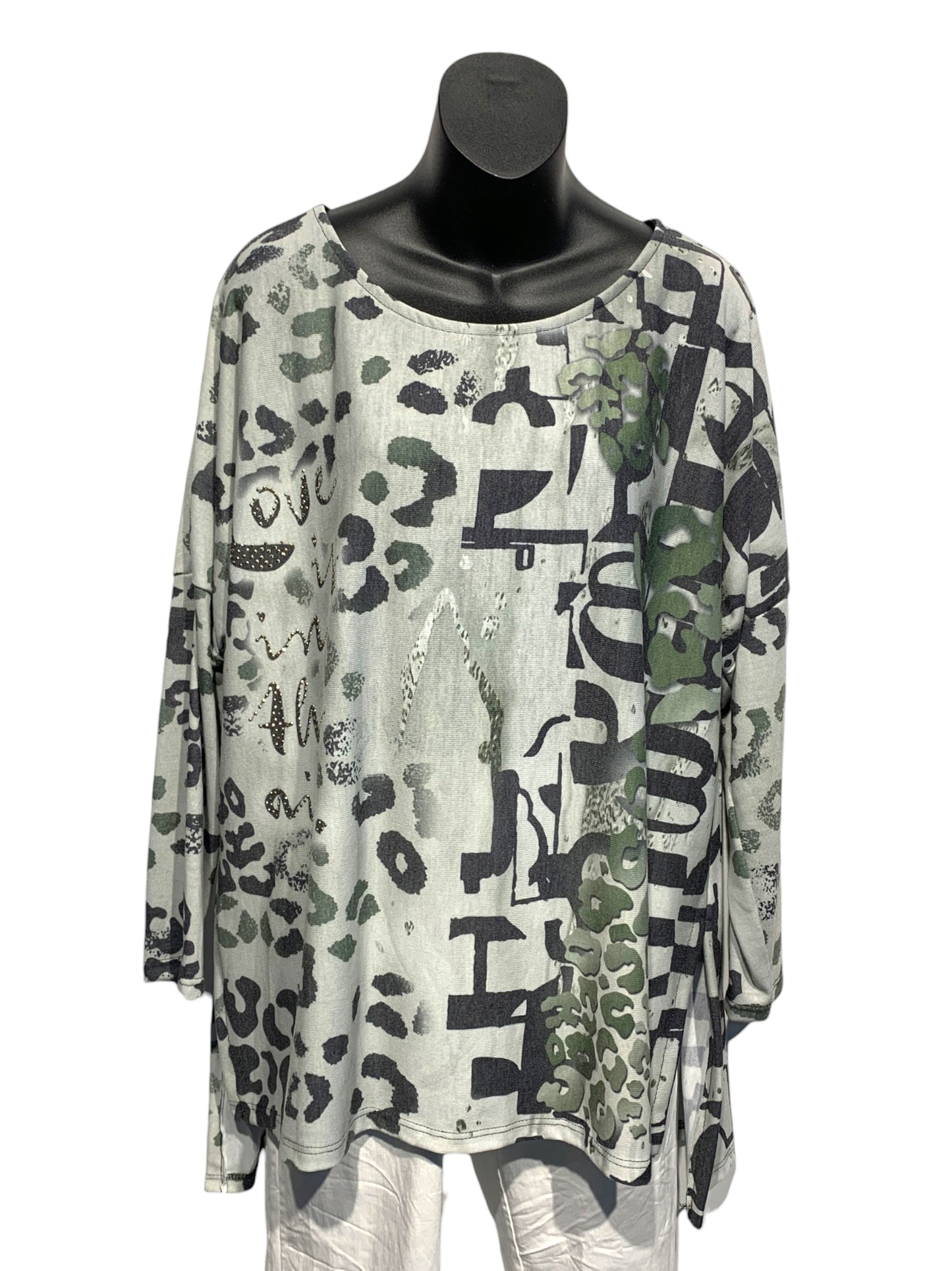 Italian Animal Print Long Sleeve Top “Love is in the air”