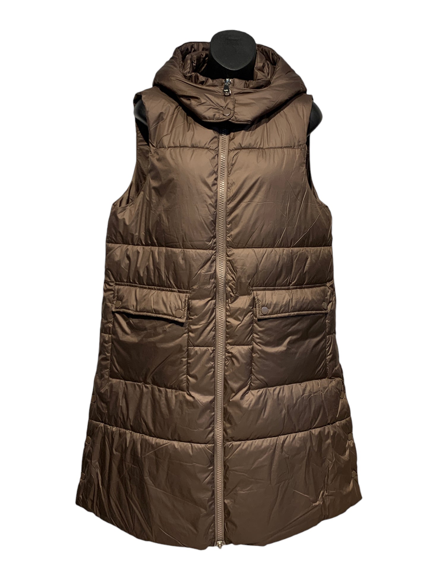 Long Puffer Coat with Detachable Hood