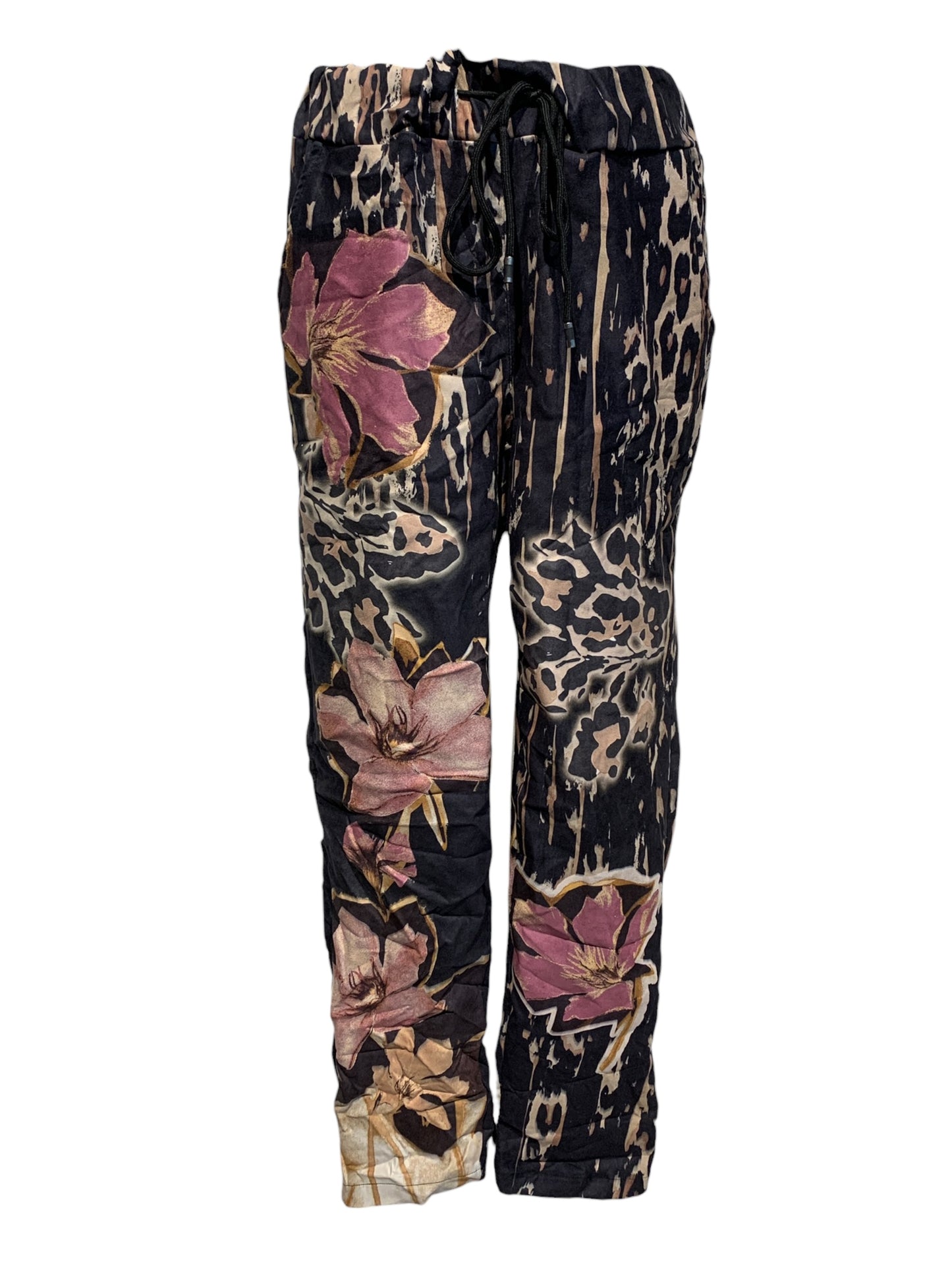 Italian Velvet Feel Stretch Pants with Side Pockets