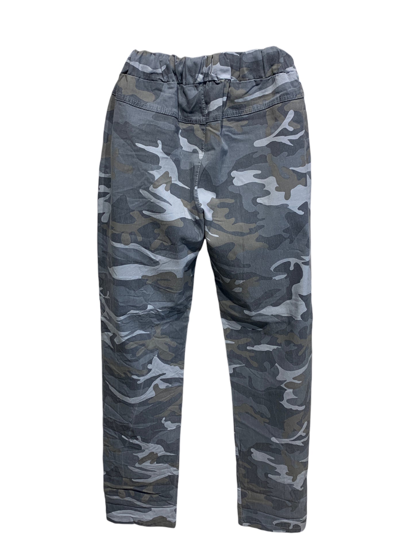 Italian Stretch Camo Pants with Yolk Detailing on the Back