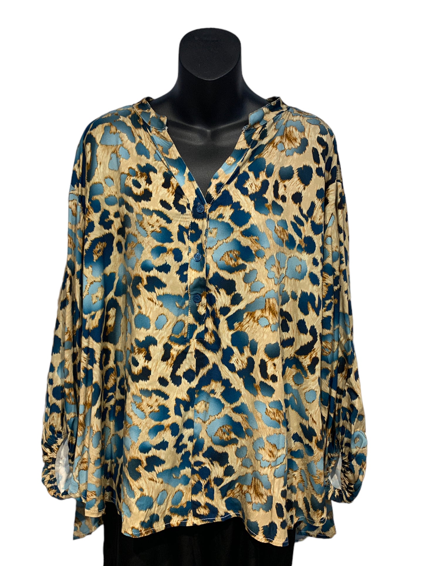 Italian Animal Print Long Sleeve Top