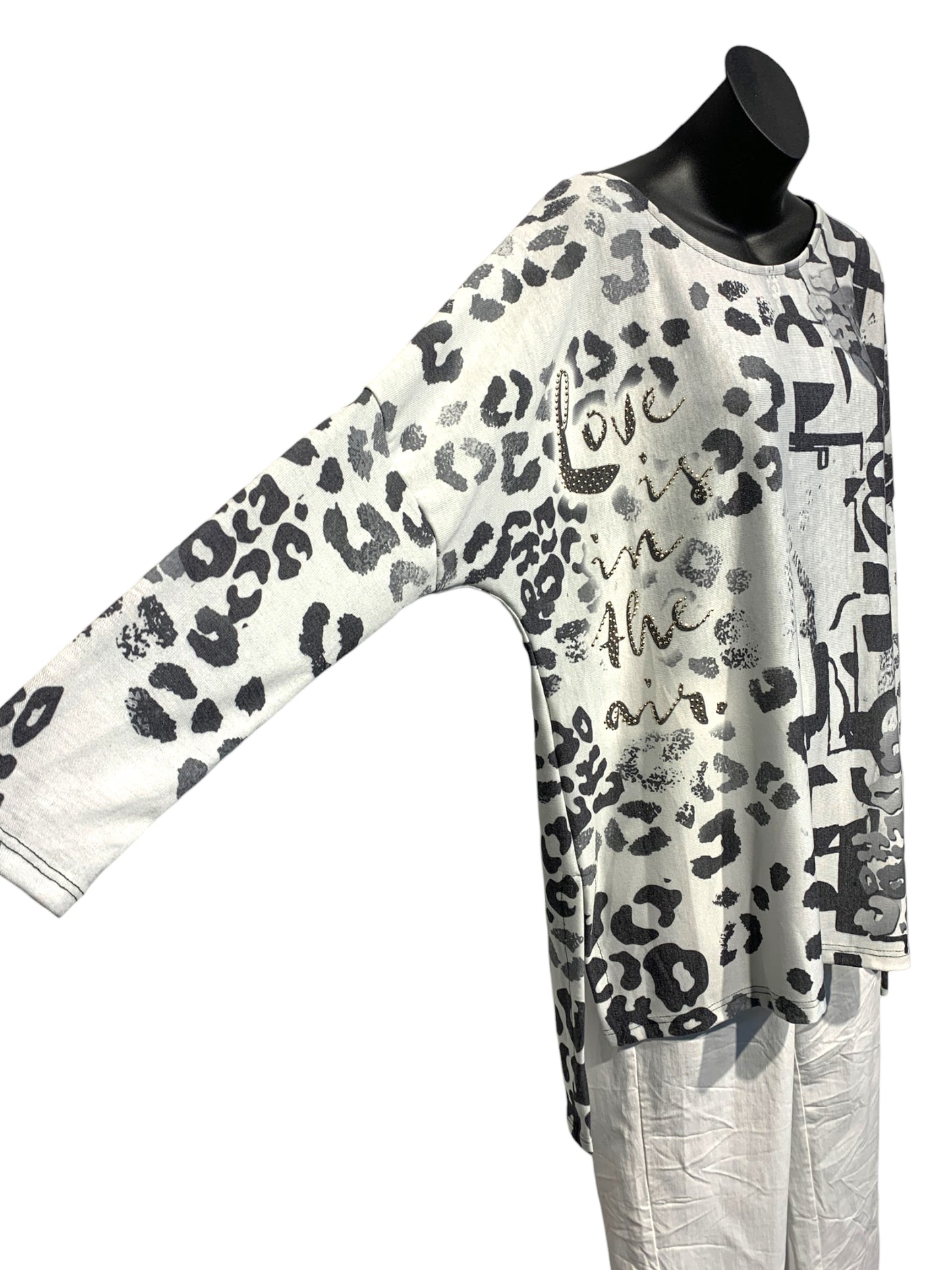 Italian Animal Print Long Sleeve Top “Love is in the air”