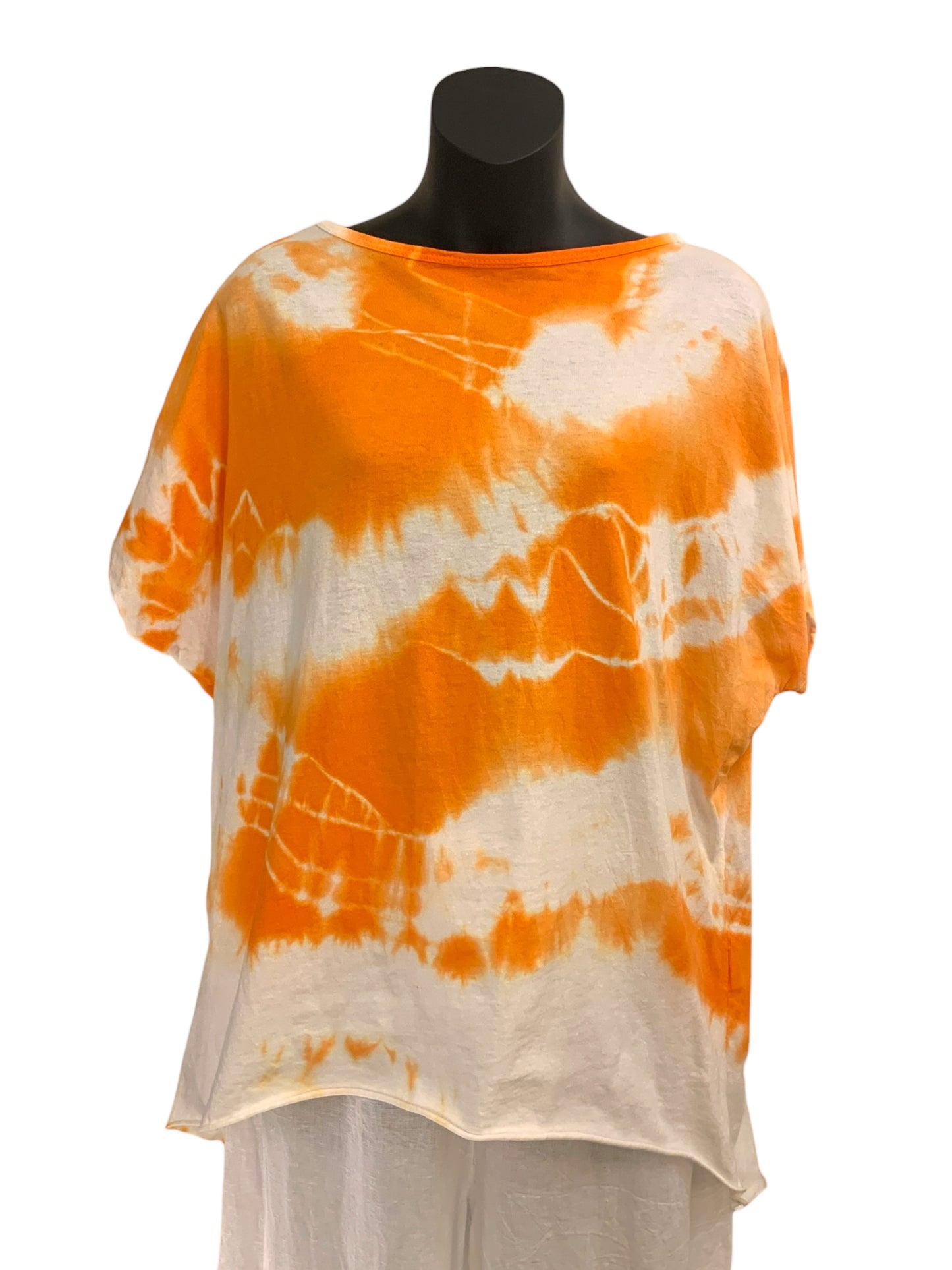 Italian Cotton Tie Dye Top / Orange