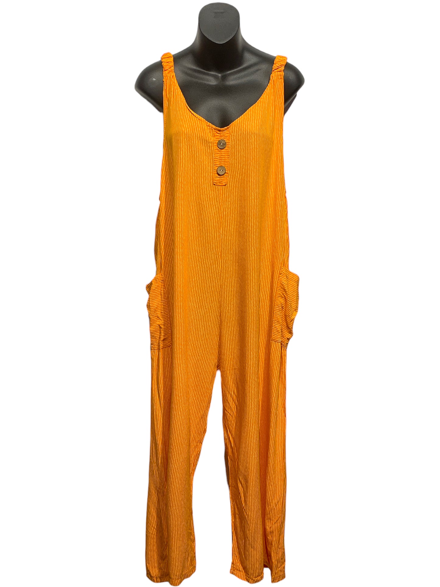 Italian Sleeveless Jumpsuit with Side Pockets