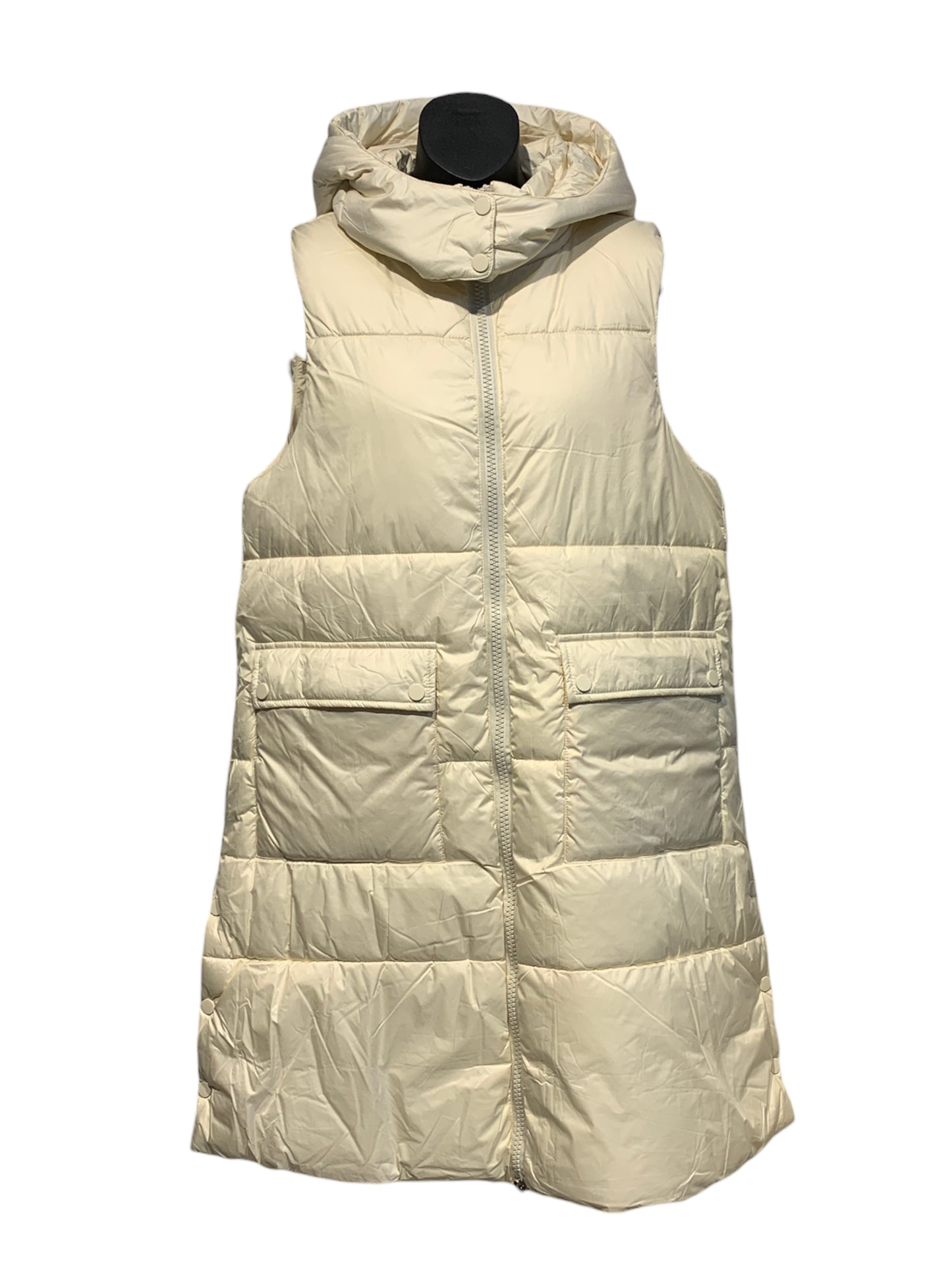 Long Puffer Coat with Detachable Hood