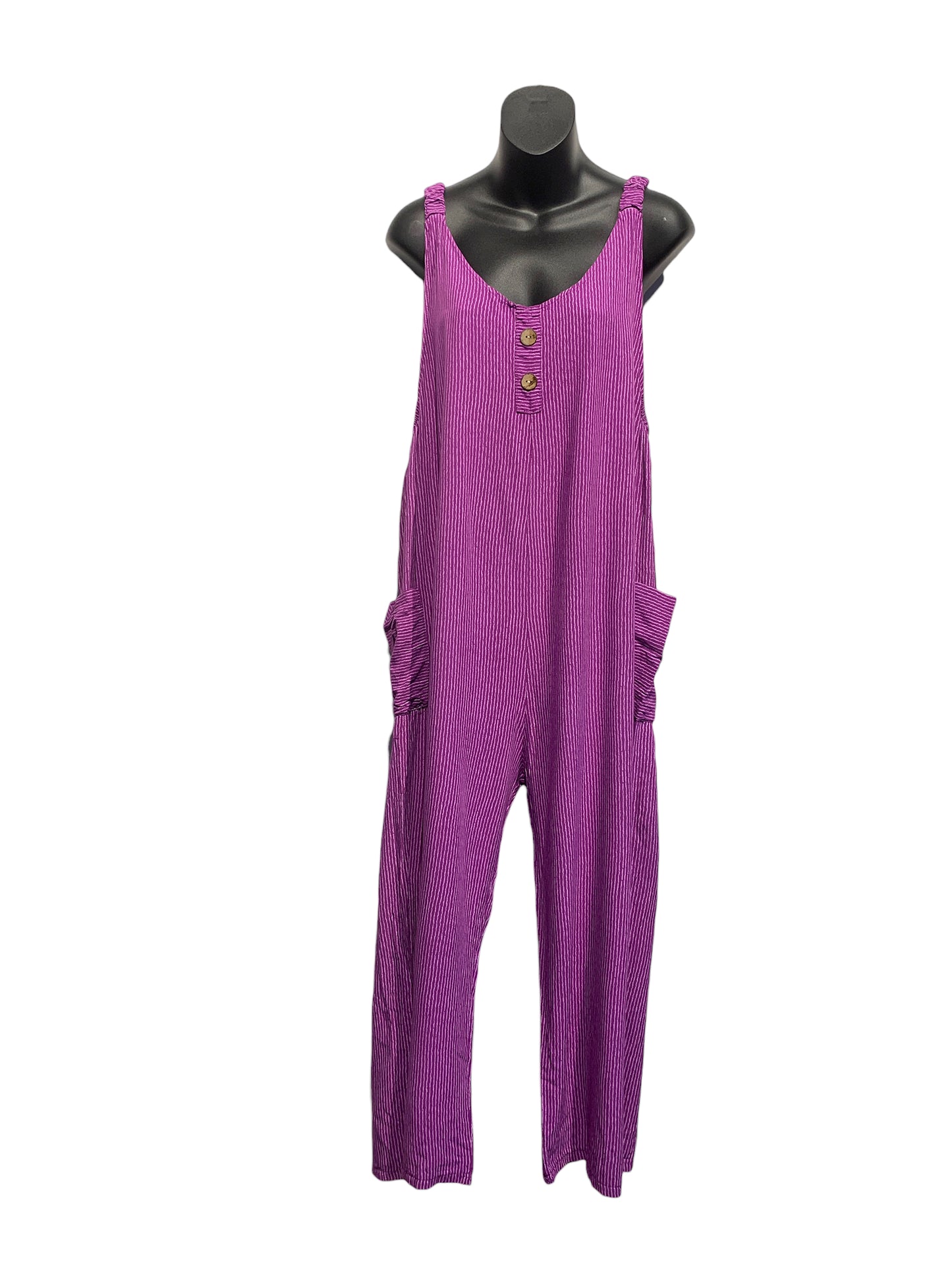 Italian Sleeveless Jumpsuit with Side Pockets