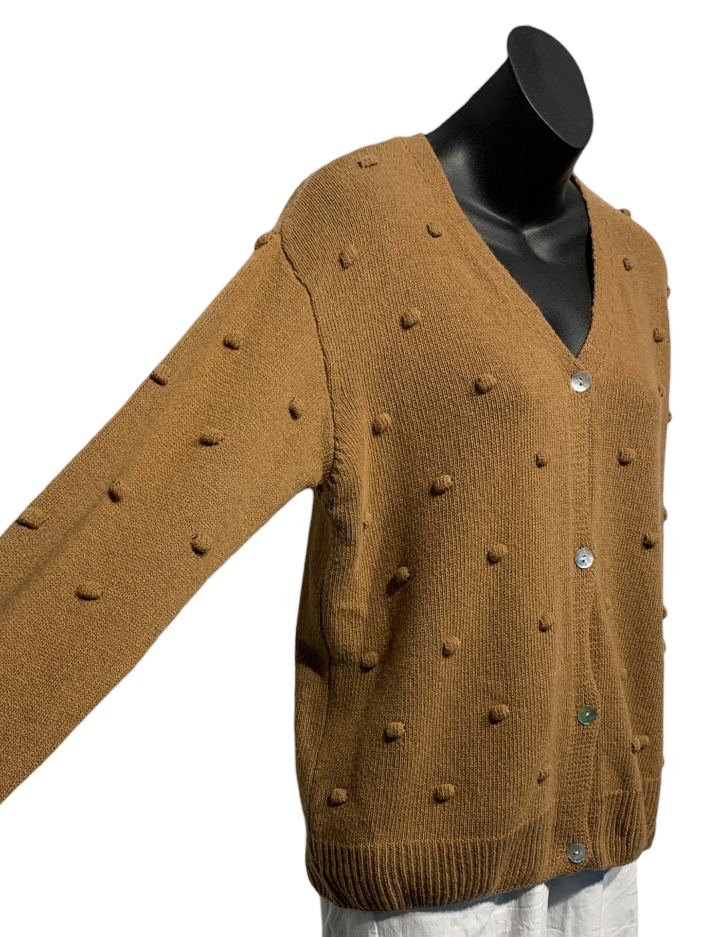 Italian Cashmere Blend Cardigan / Brown