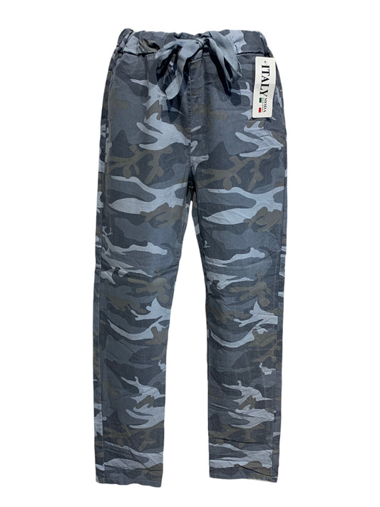 Italian Stretch Camo Pants with Yolk Detailing on the Back