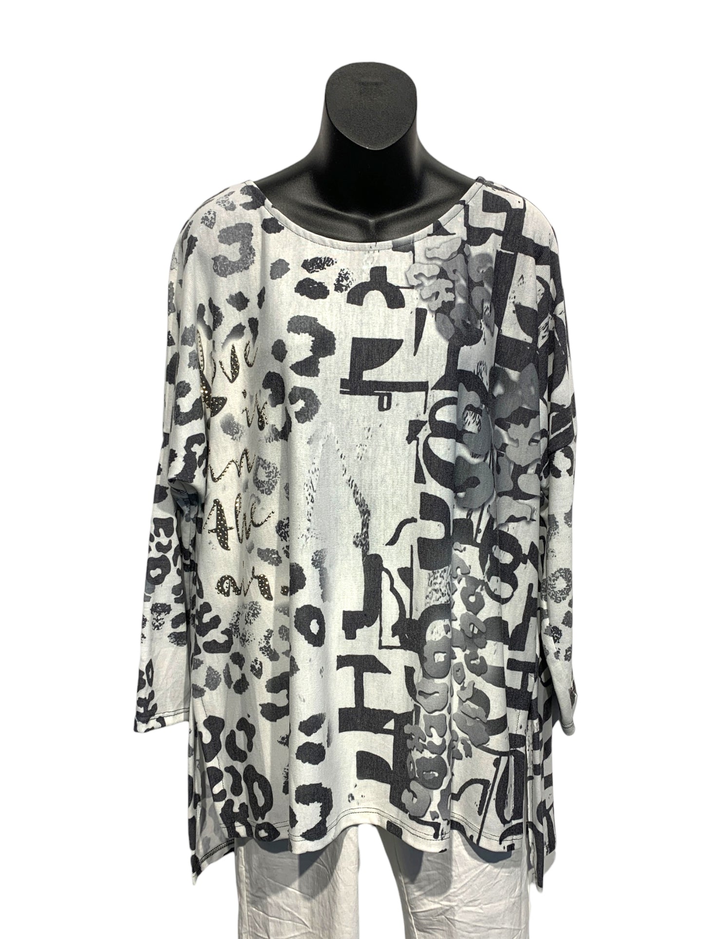 Italian Animal Print Long Sleeve Top “Love is in the air”