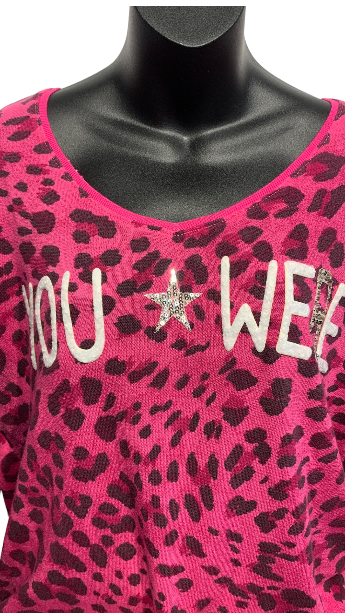 Italian Animal Print Top “Wish you were here”