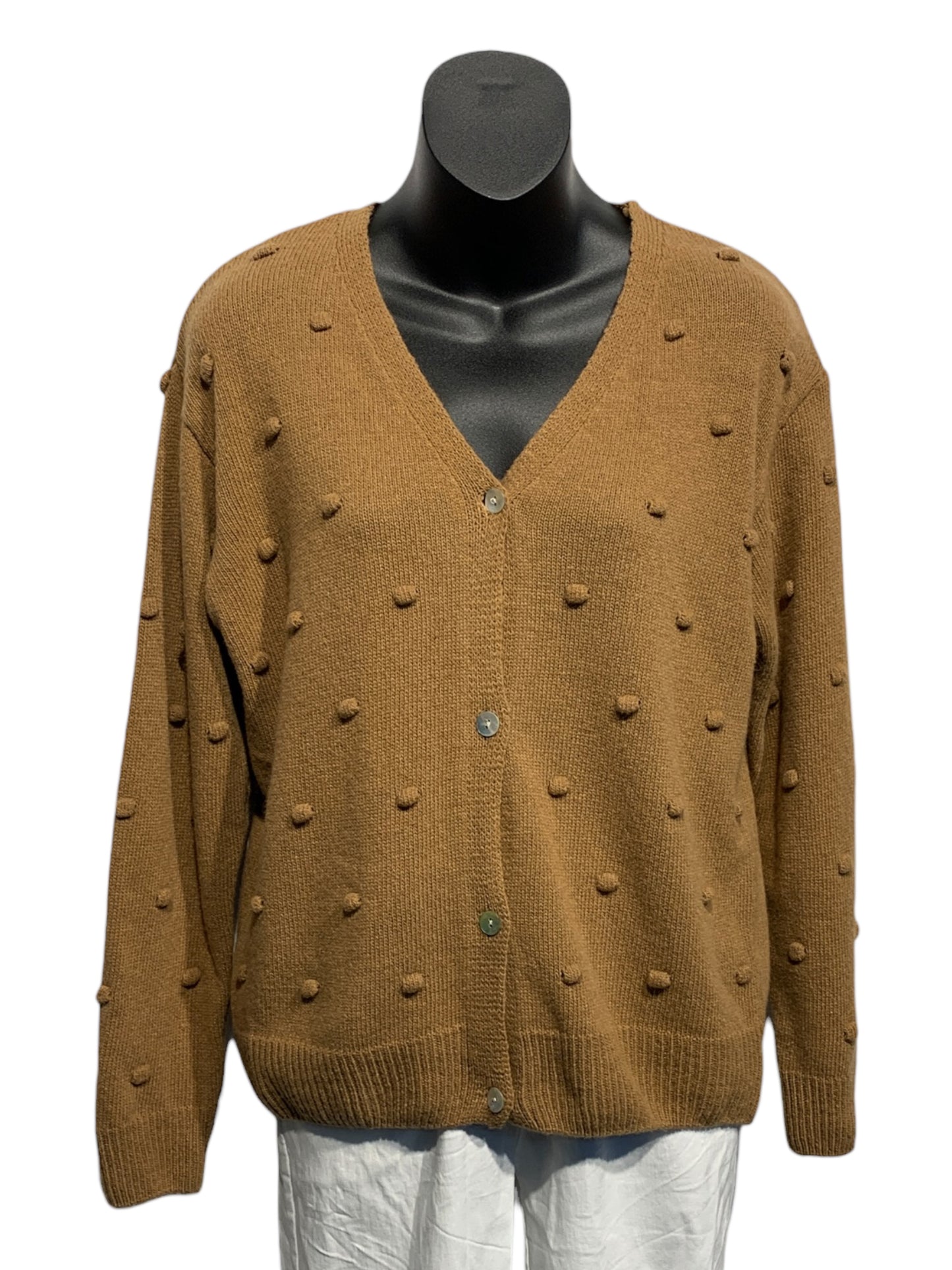 Italian Cashmere Blend Cardigan / Brown