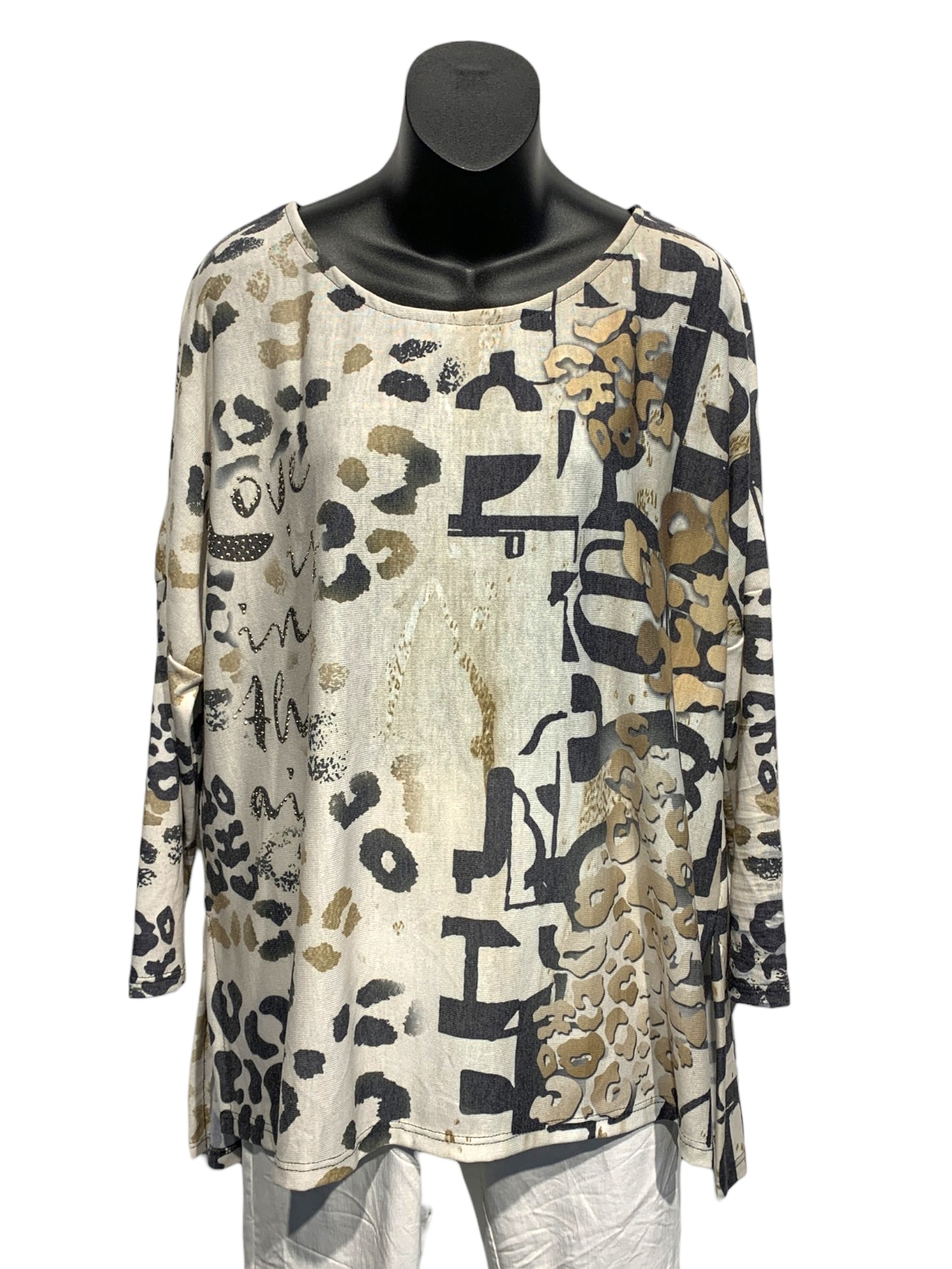 Italian Animal Print Long Sleeve Top “Love is in the air”