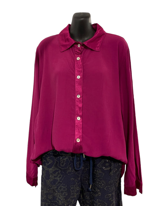 Italian Silky Feel Button Up Blouse