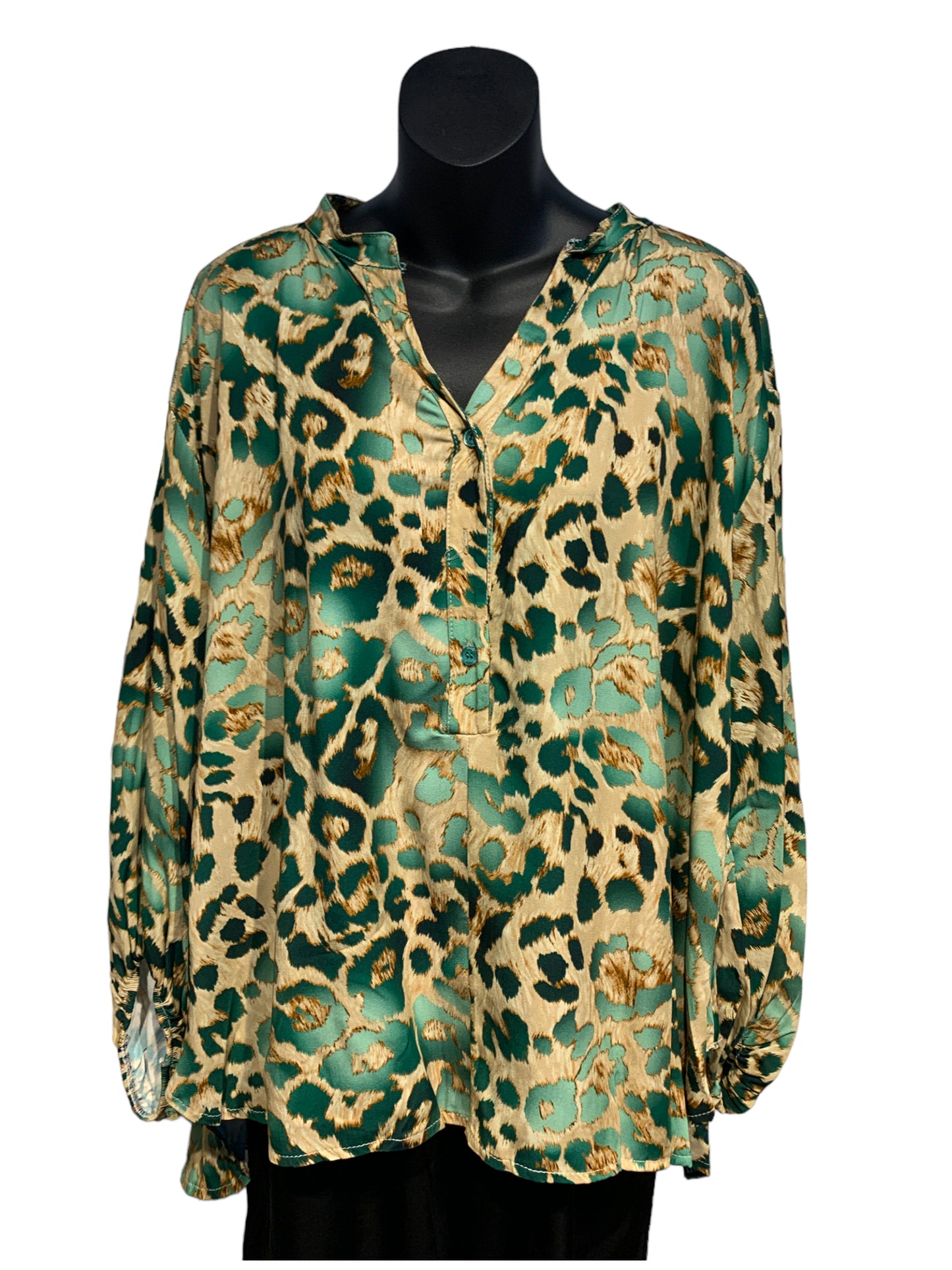 Italian Animal Print Long Sleeve Top