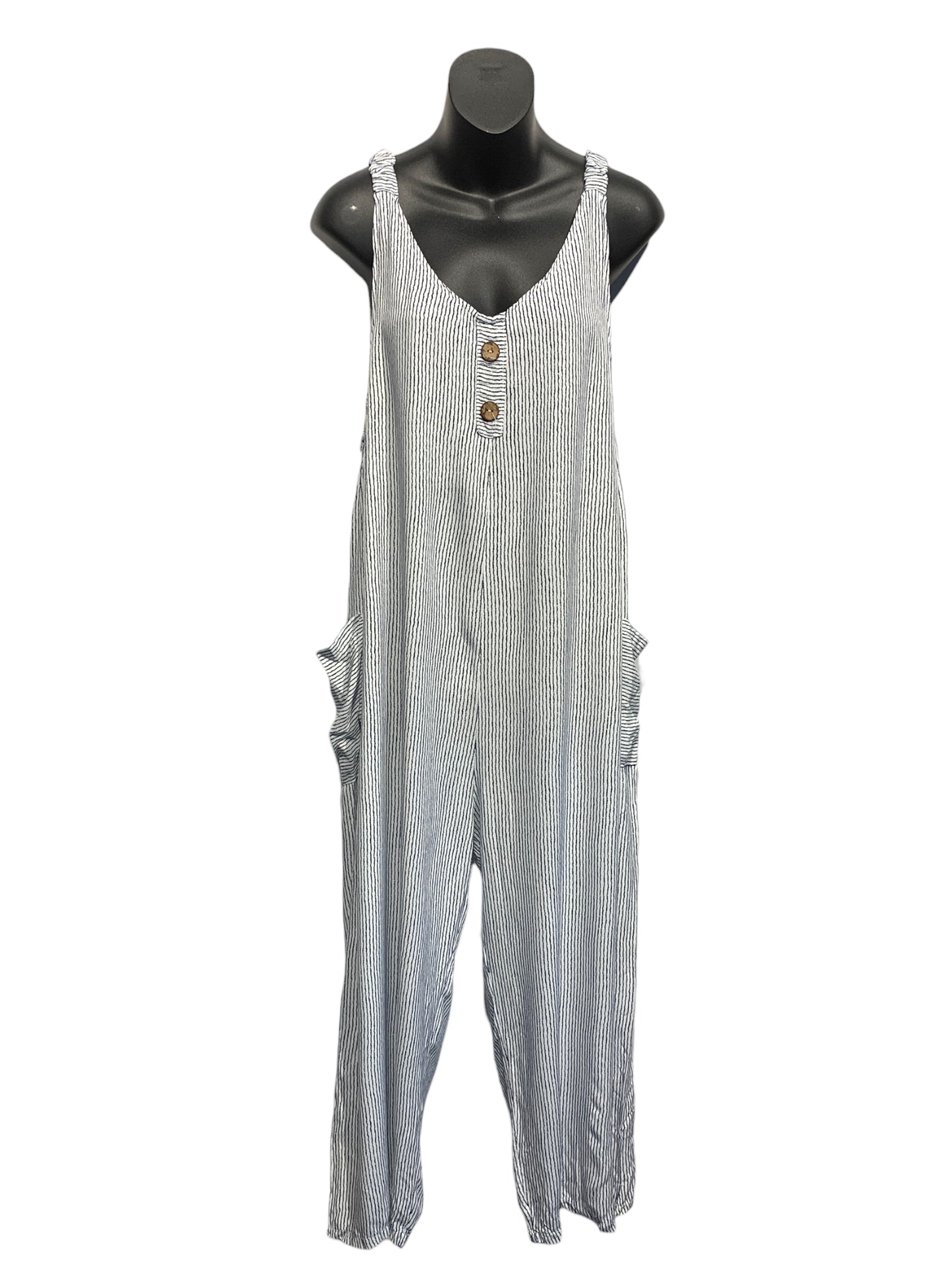 Italian Sleeveless Jumpsuit with Side Pockets