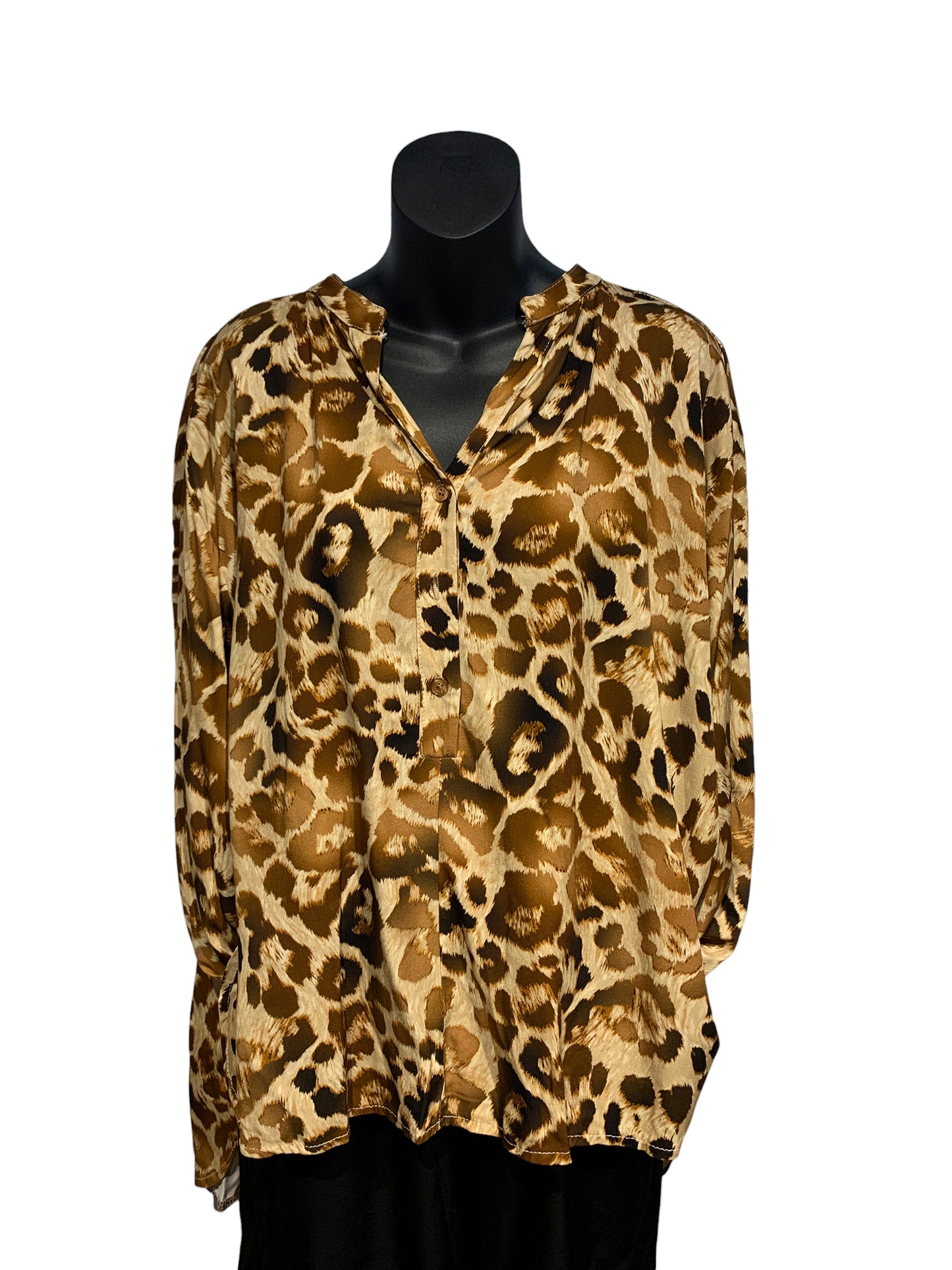 Italian Animal Print Long Sleeve Top