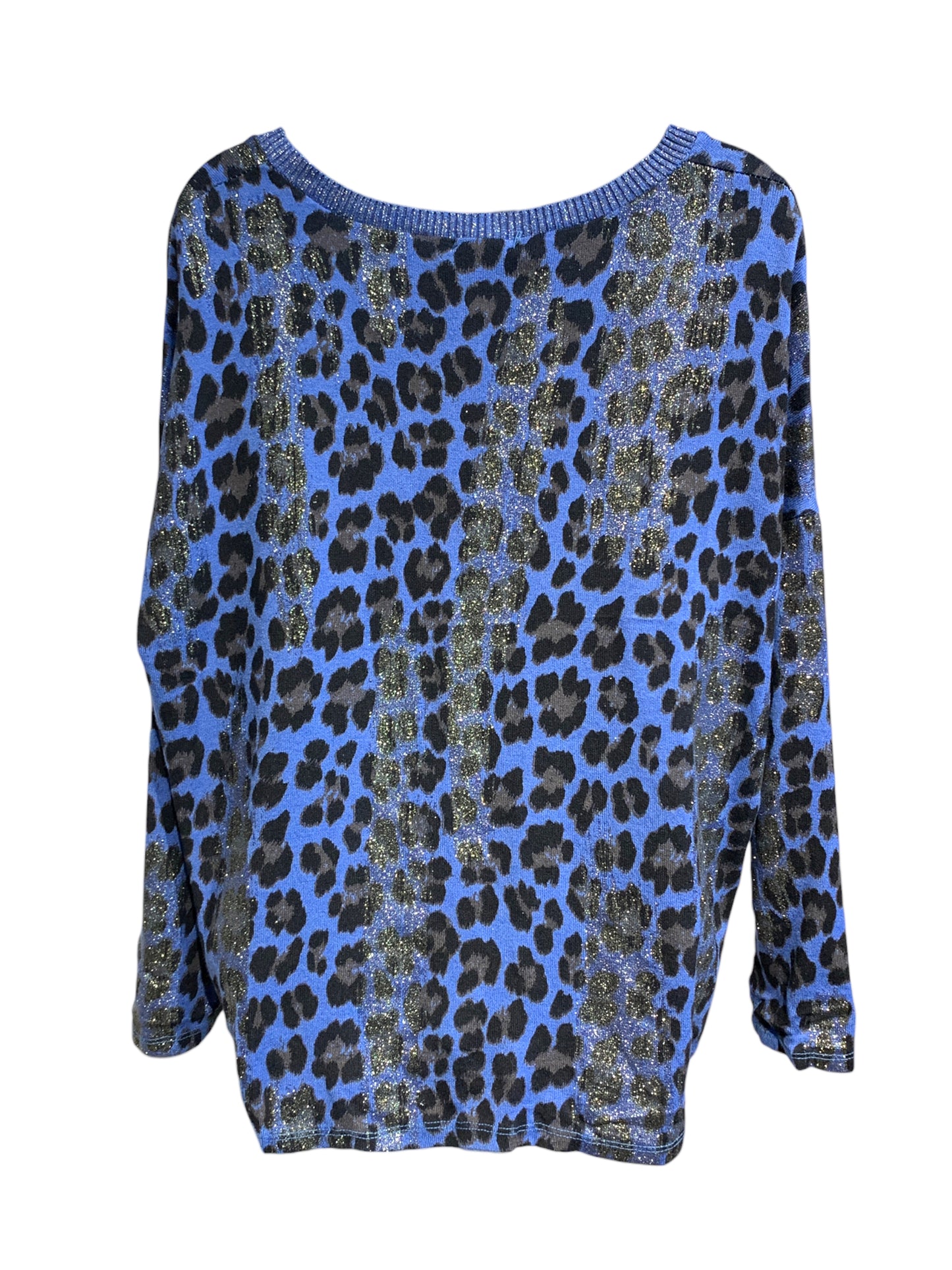 Animal Print Knit with Gold Glitter Paint Strokes