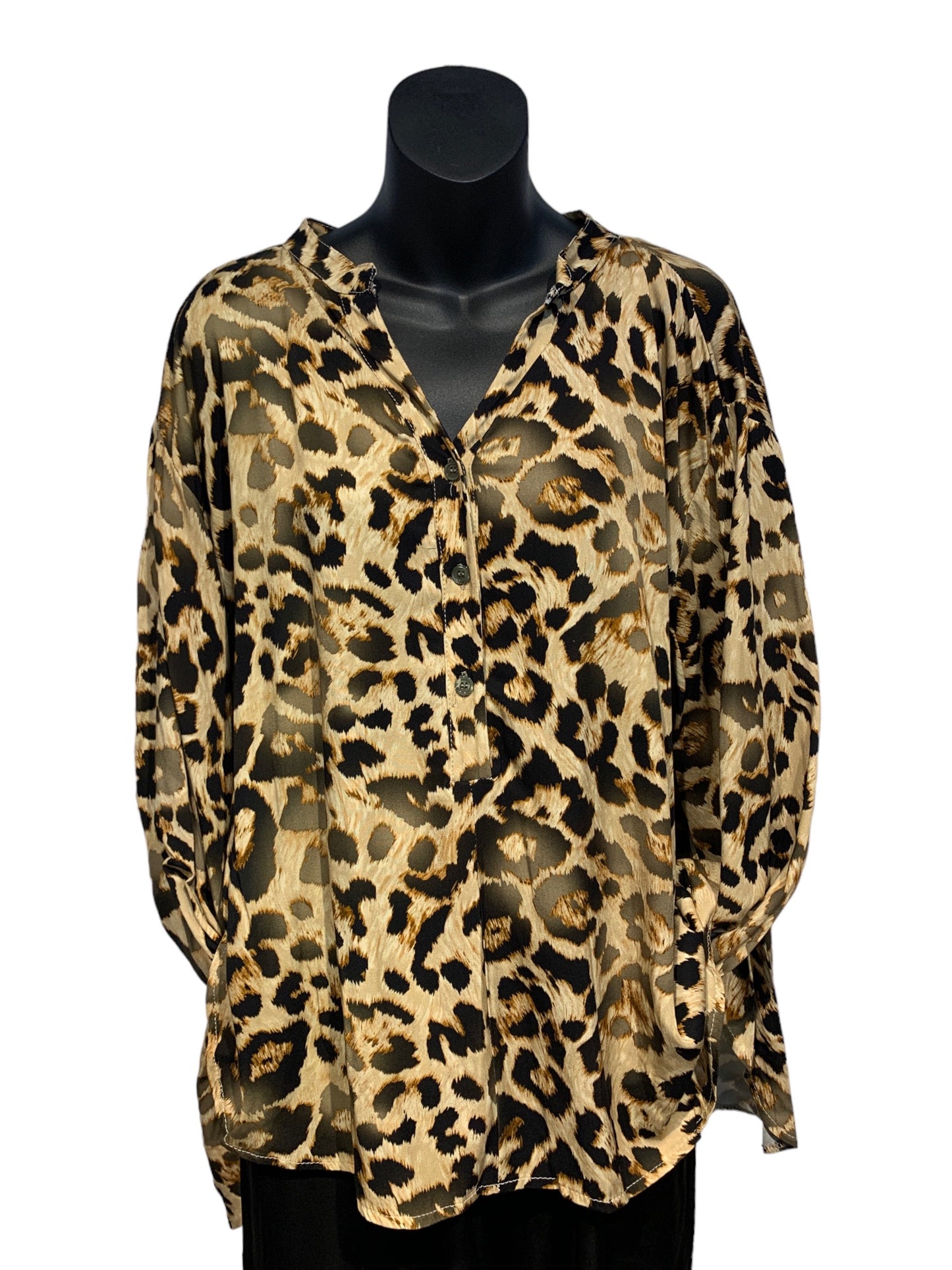 Italian Animal Print Long Sleeve Top