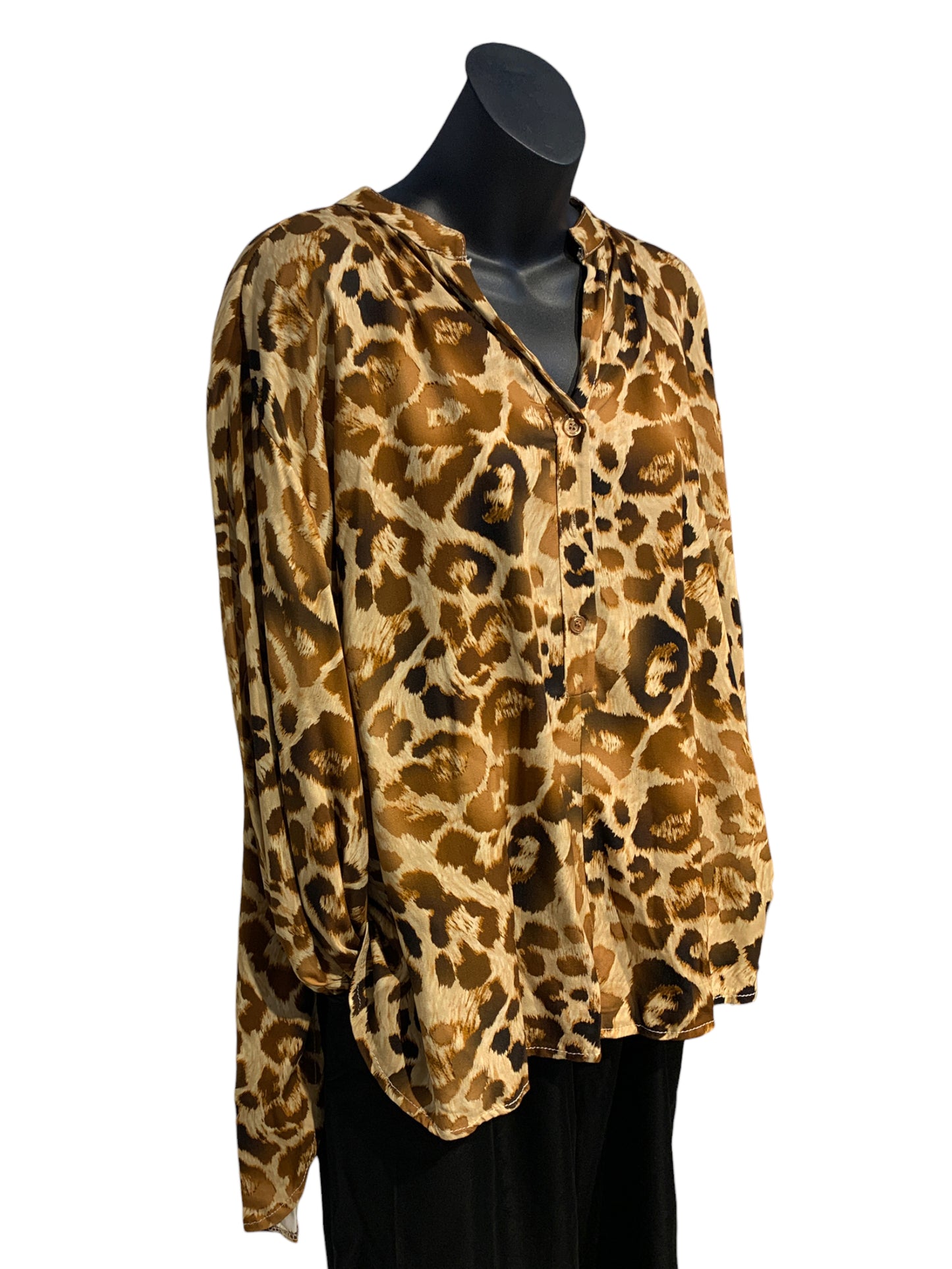 Italian Animal Print Long Sleeve Top