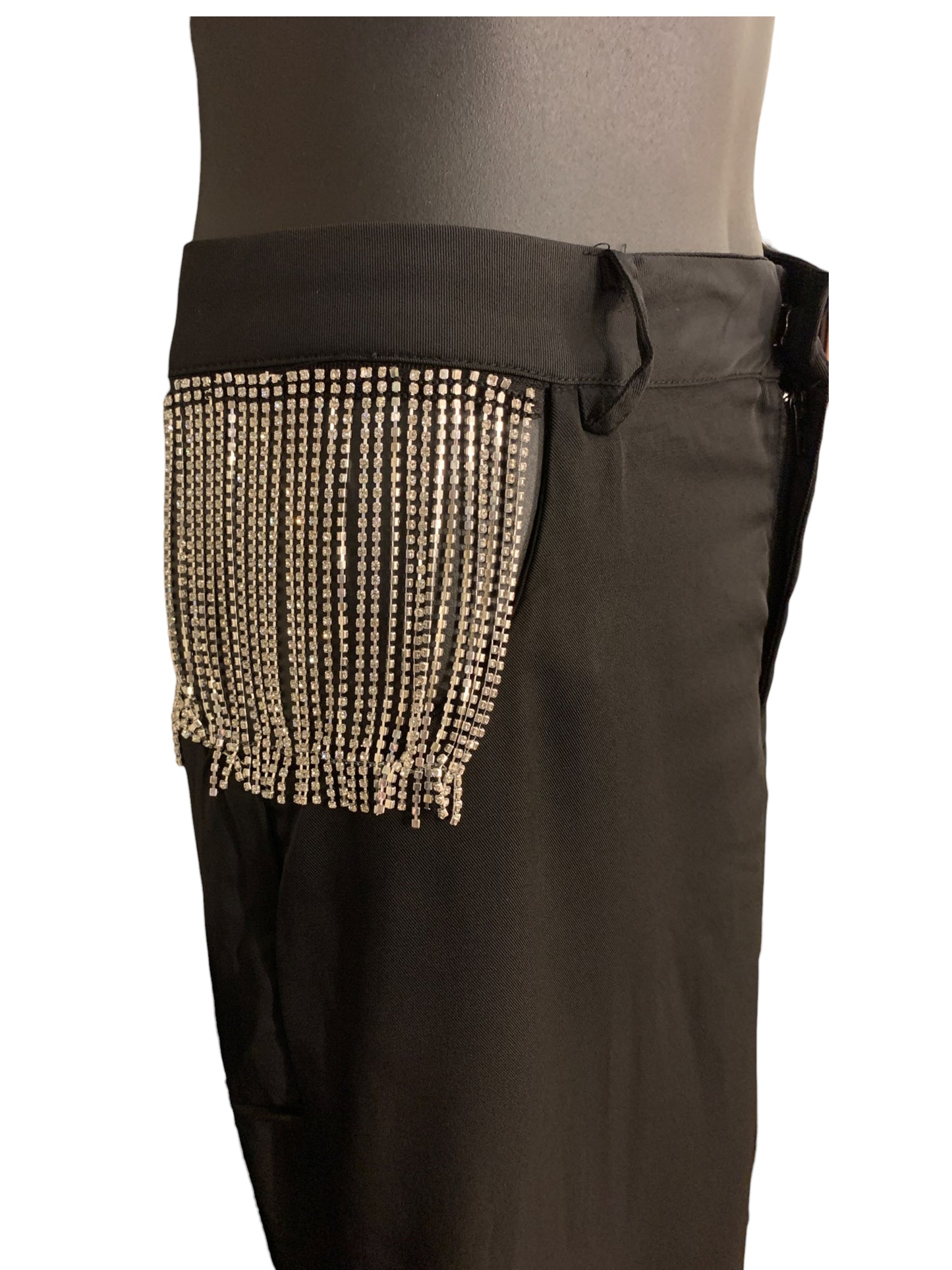 Smart Crystal Detail Black Pants