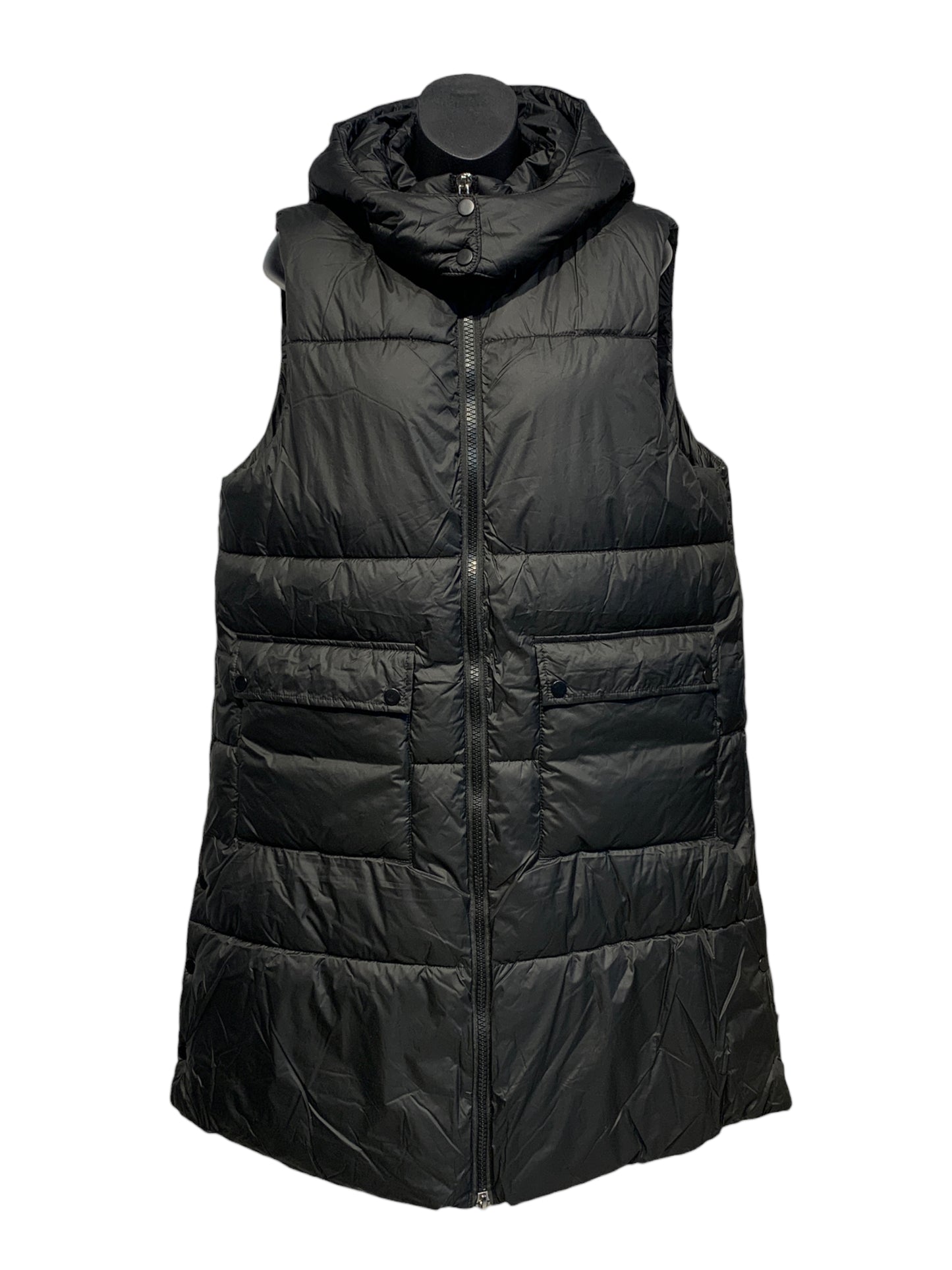 Long Puffer Coat with Detachable Hood