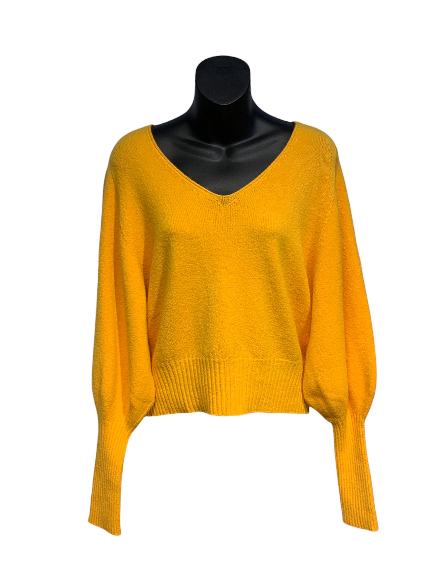 Italian V-Neck Knit Top / Orange