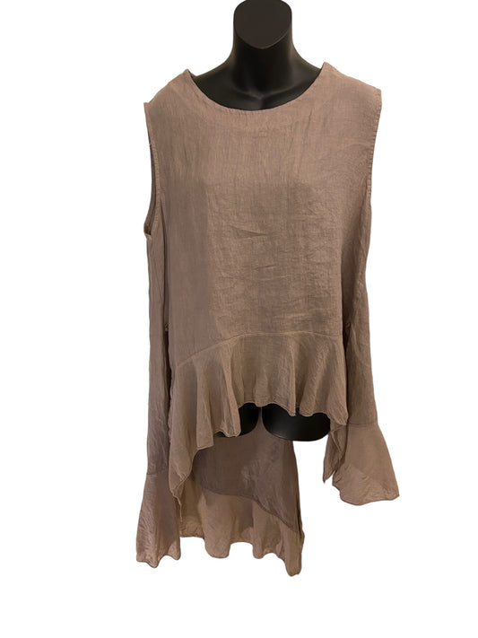 Italian Linen Asymetric Top