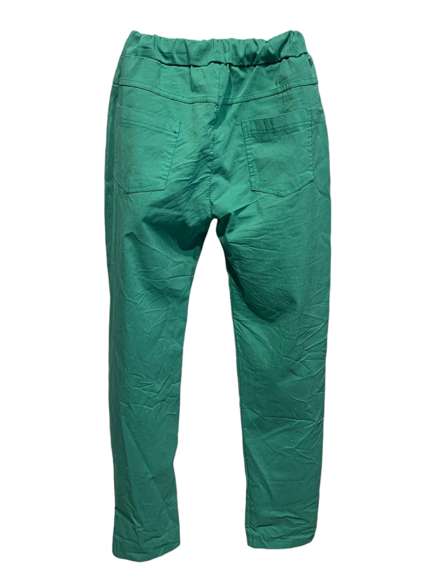 Italian Solid Colour Stretch Pants/ Green