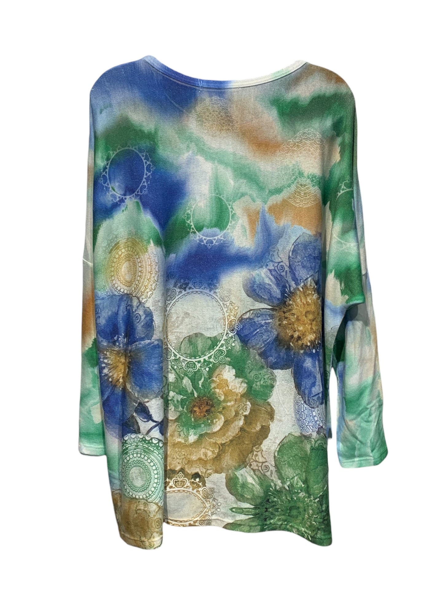 Colourful Floral Round Neck Light Knit