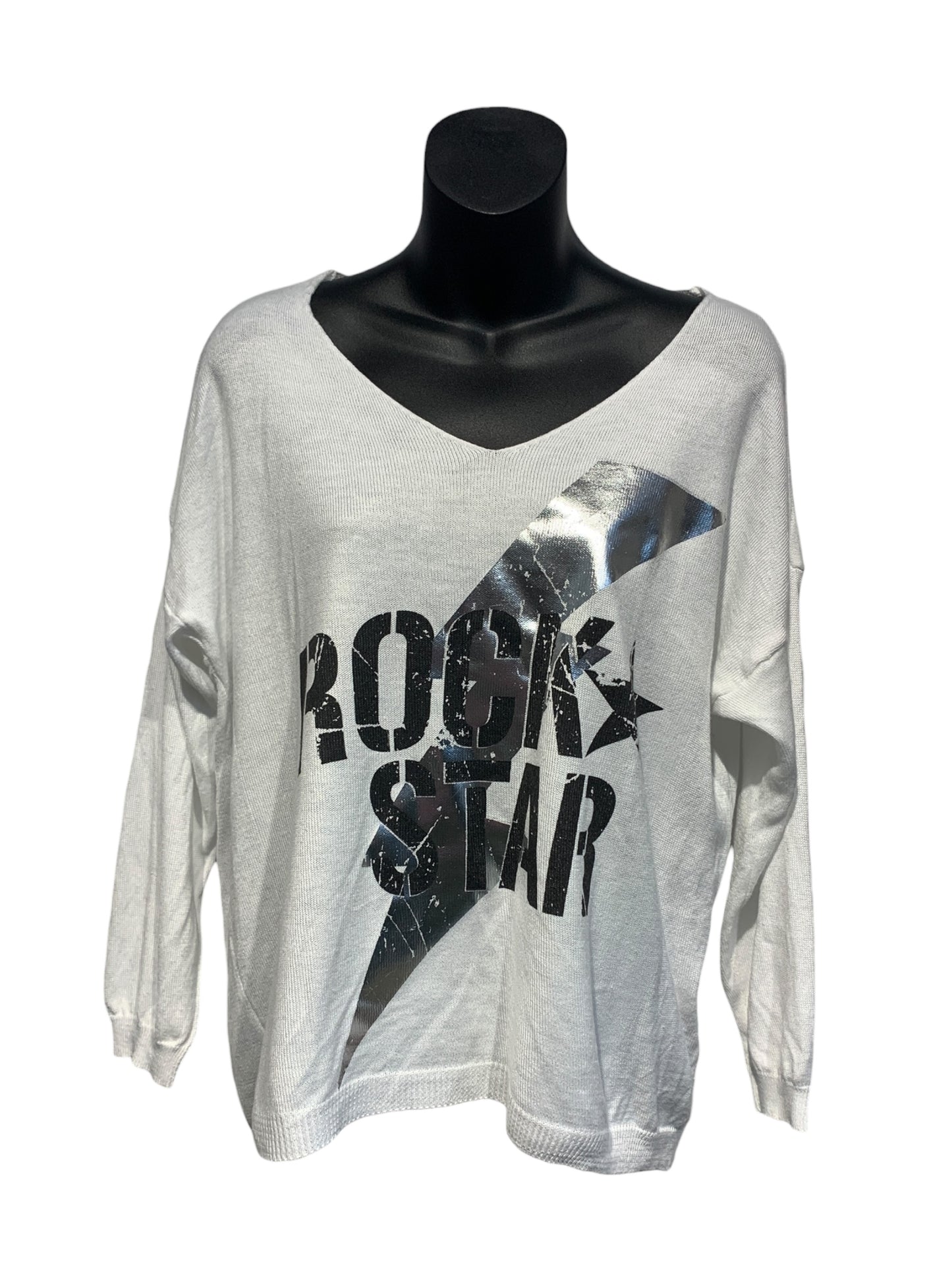 Italian V-Neck Light Knit “Rock Star”