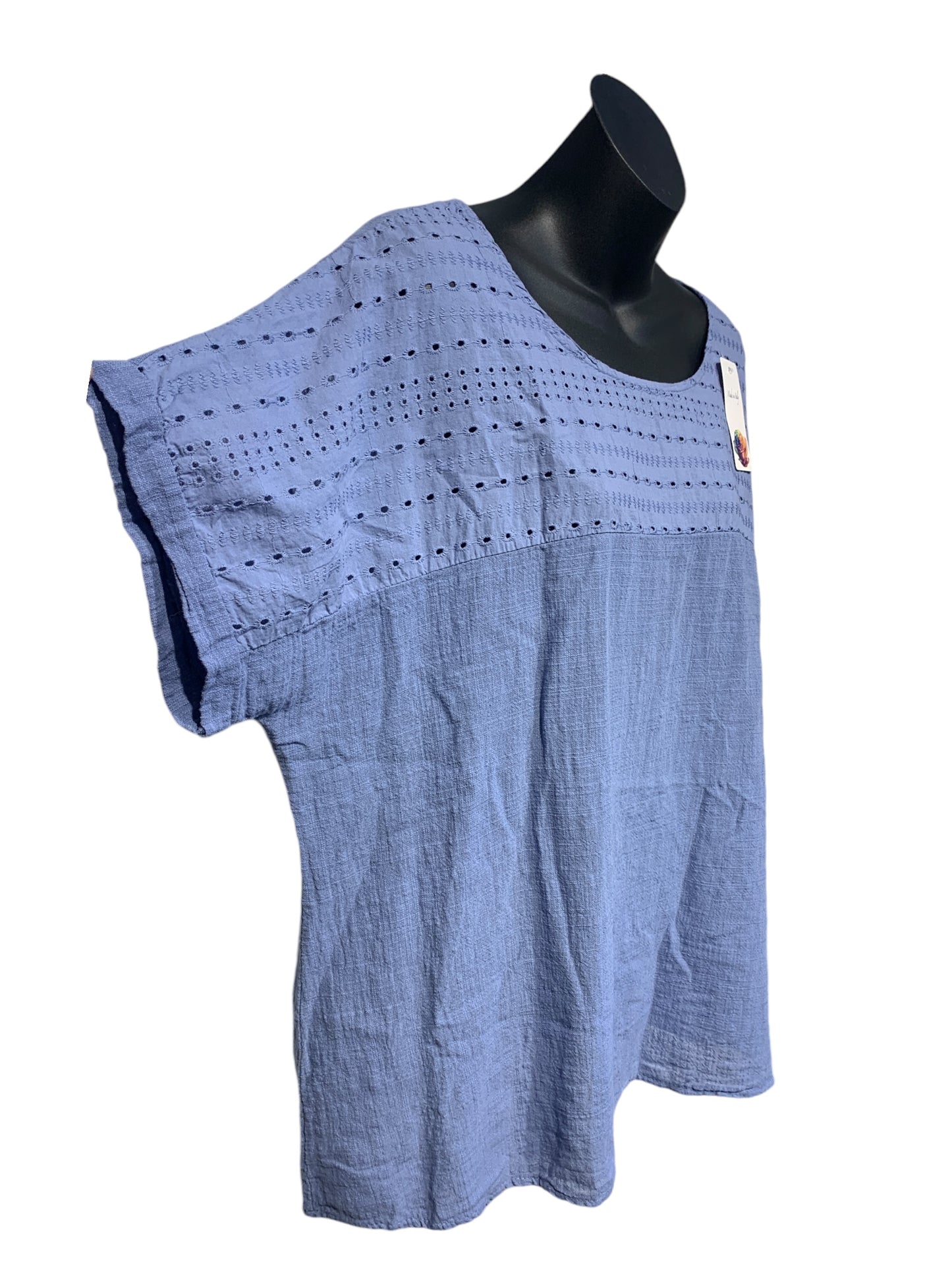 Italian Cotton Top with Broderie Anglaise Detailing