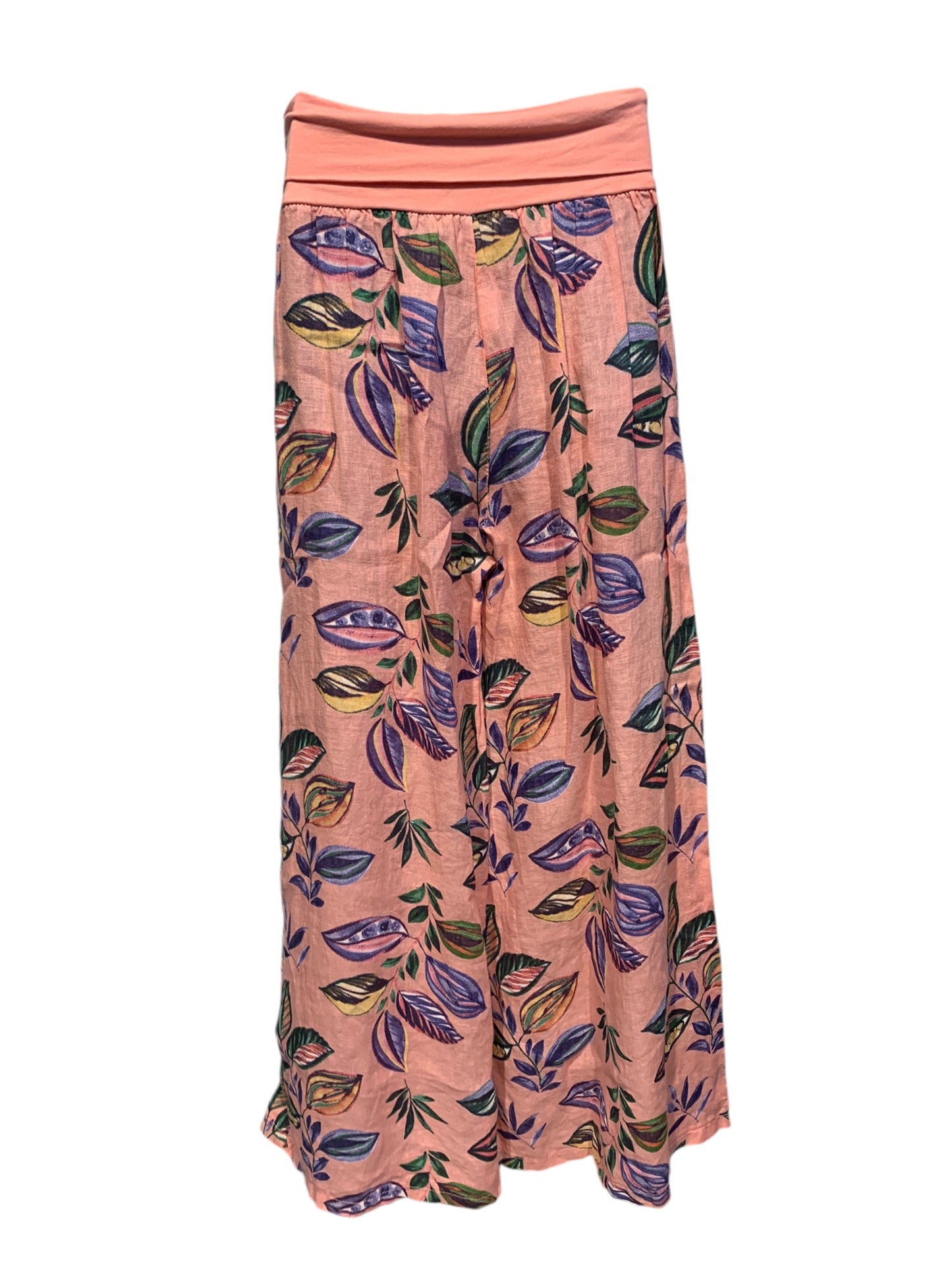 Italian Wide Leg Floral Print Pants