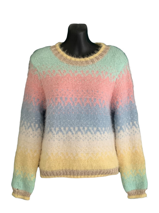 Colourful Round Neck Knit Top