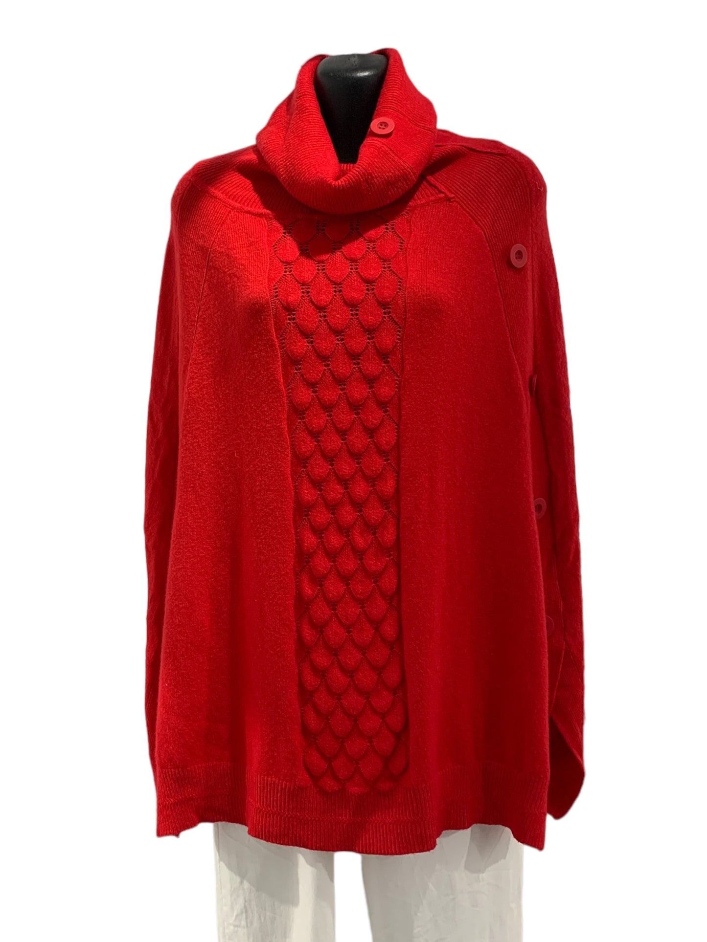 Turtle Neck Knit Poncho