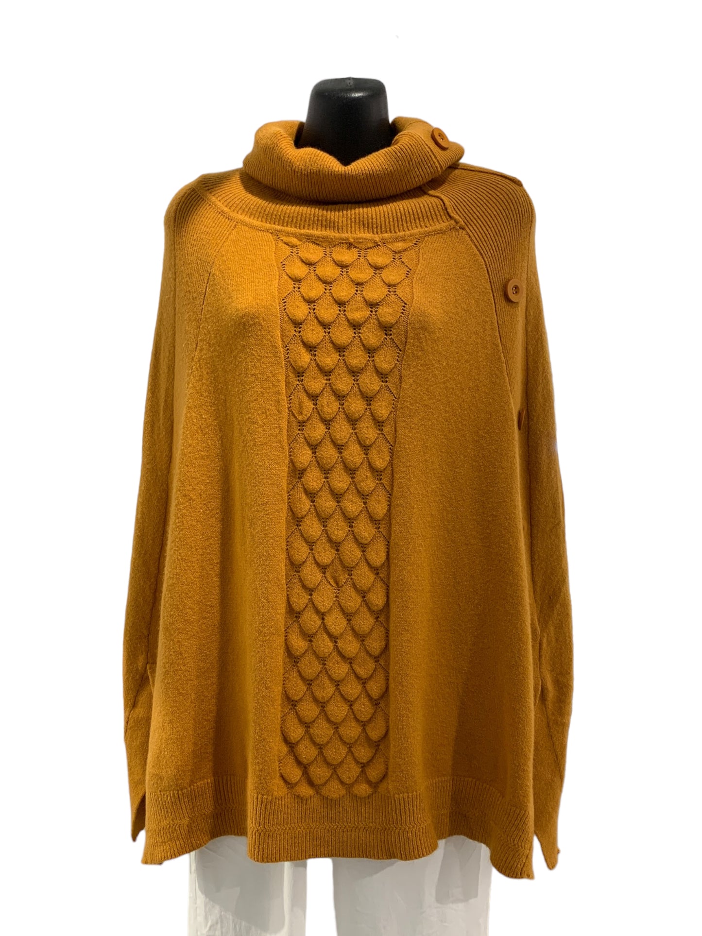 Turtle Neck Knit Poncho