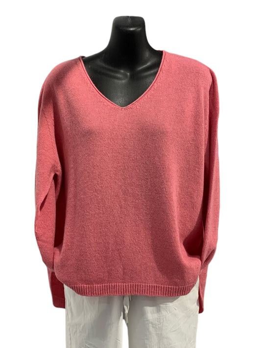 Italian Wool V-Neck Knit Top